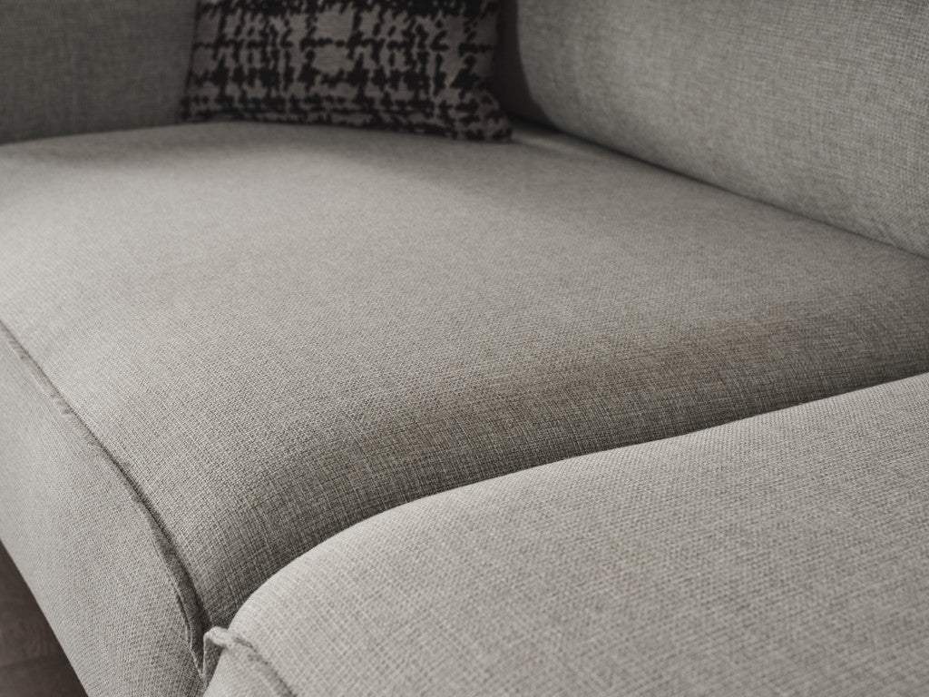 90" Linen Linen Sleeper Sofa And Toss Pillows With Silver Legs - Image 6