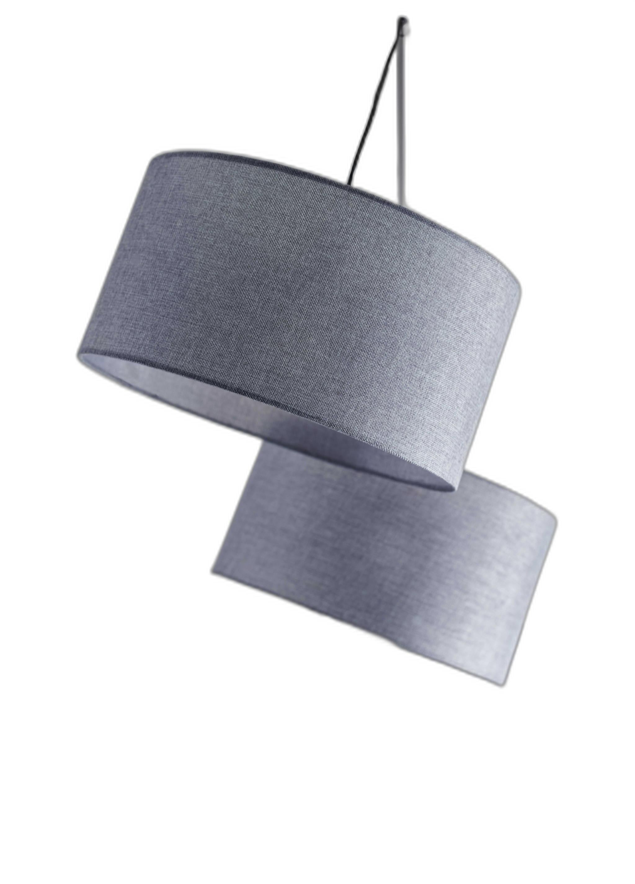 91" Black Three Light Tree Floor Lamp With Gray Solid Color Drum Shade - Image 2