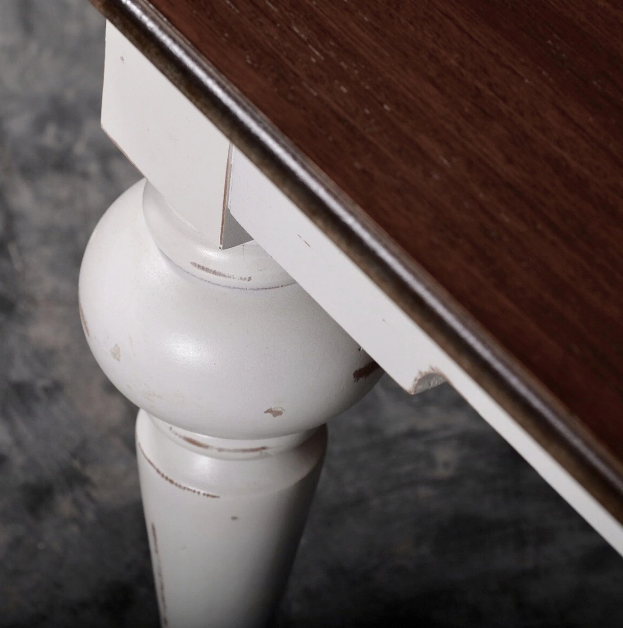 94" Dark Brown And White Solid Wood Dining Table - Image 9