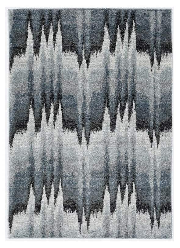94 X 130 Blue Ivory  Polypropylene Rug - Image 2