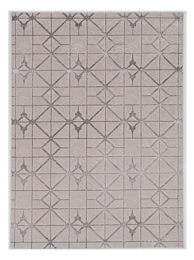94 X 130 Ivory Or Silver Polypropylene Or Polyester Rug - Image 2