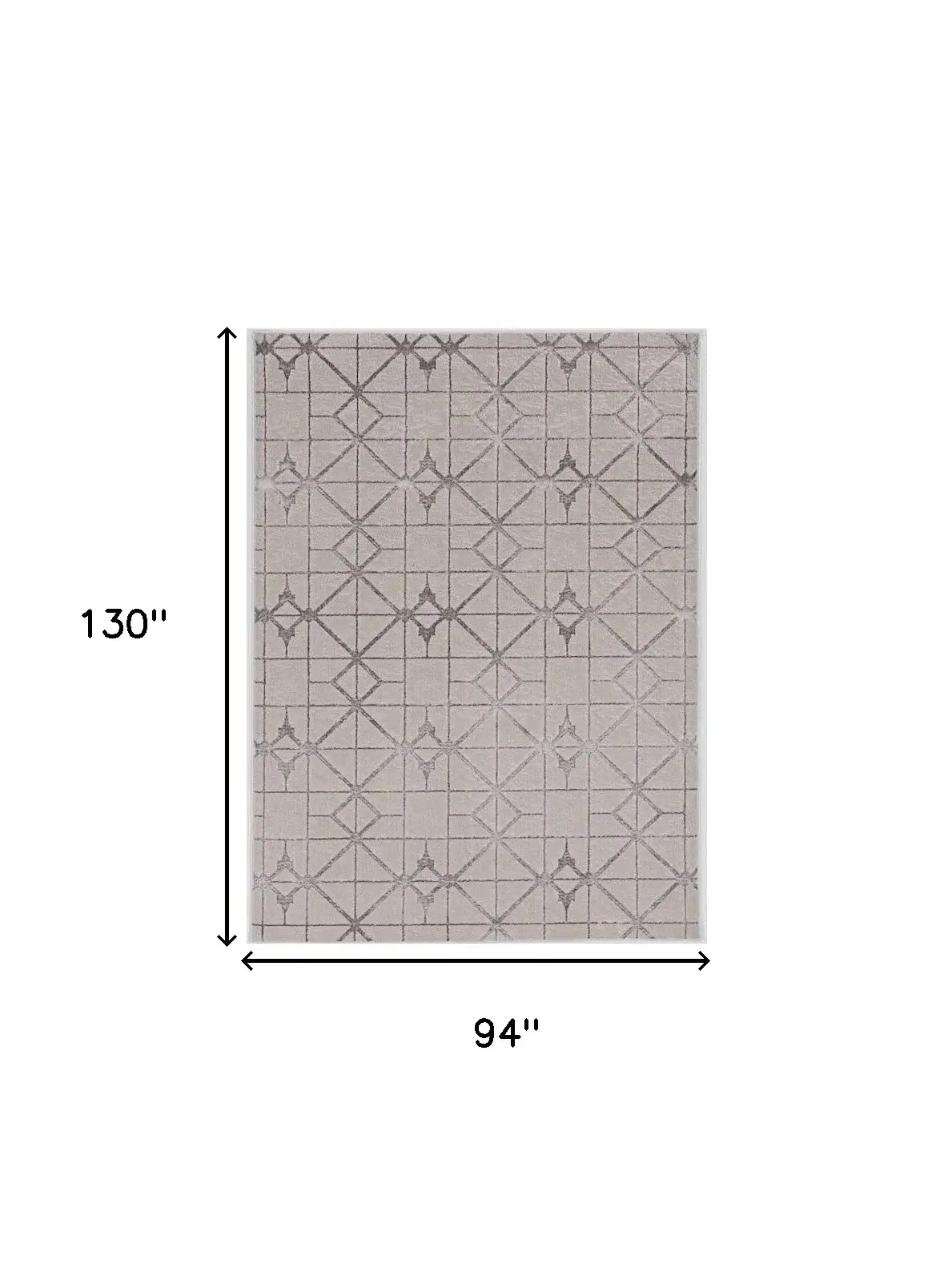94 X 130 Ivory Or Silver Polypropylene Or Polyester Rug - Image 3