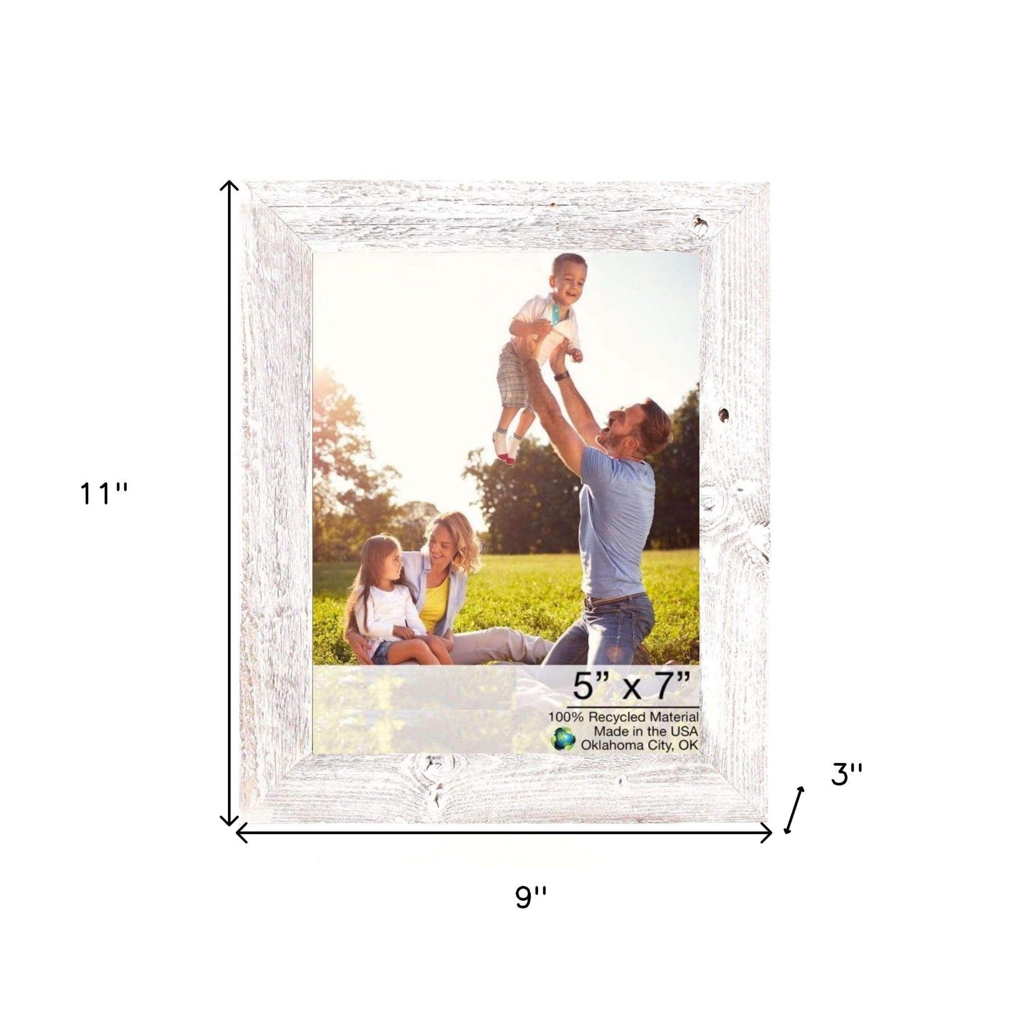 9"X14" Rustic White Washed Grey Picture Frame - Image 7