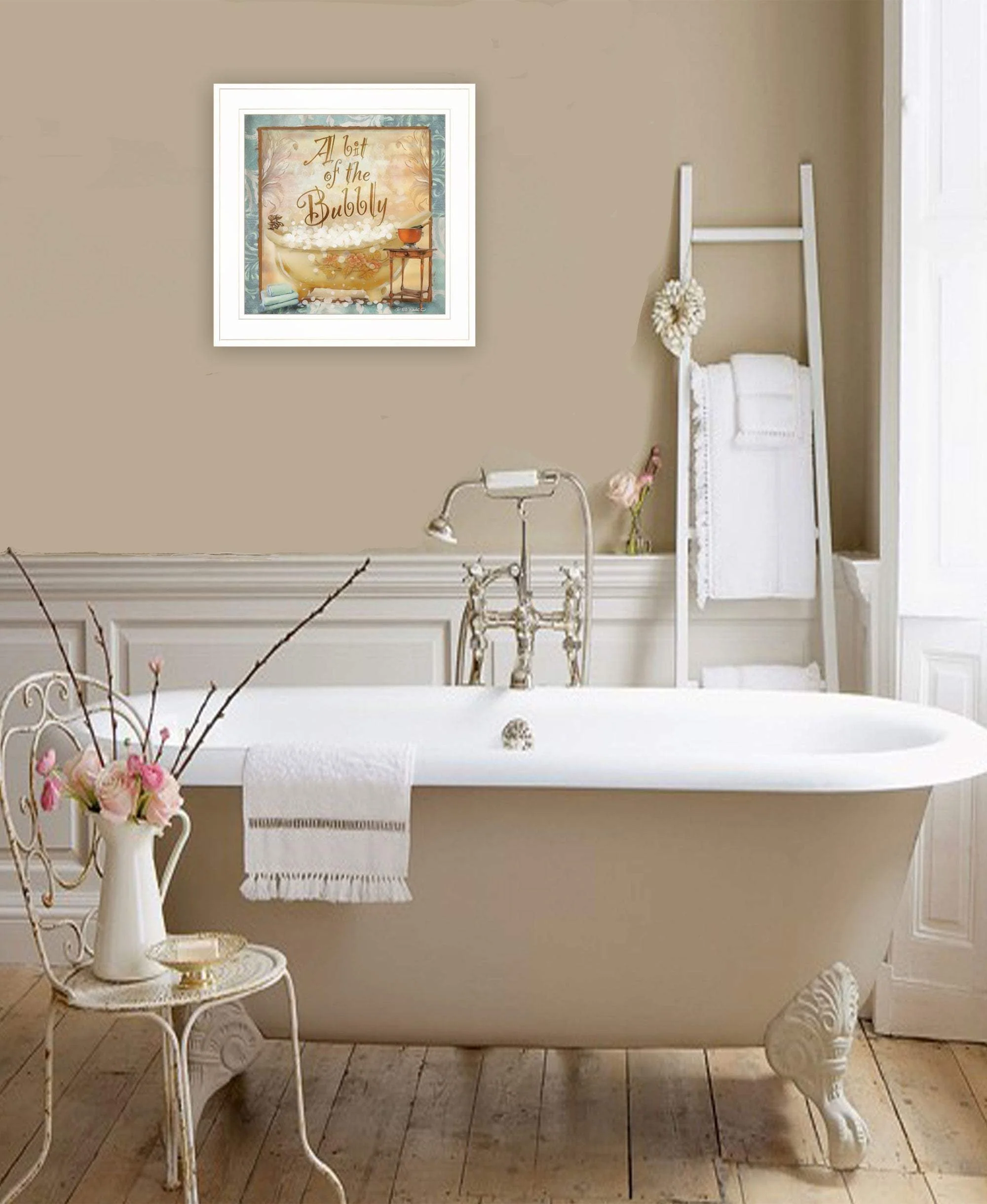 A Bit of Bubbly 1 White Framed Print Bathroom Wall Art - Image 5