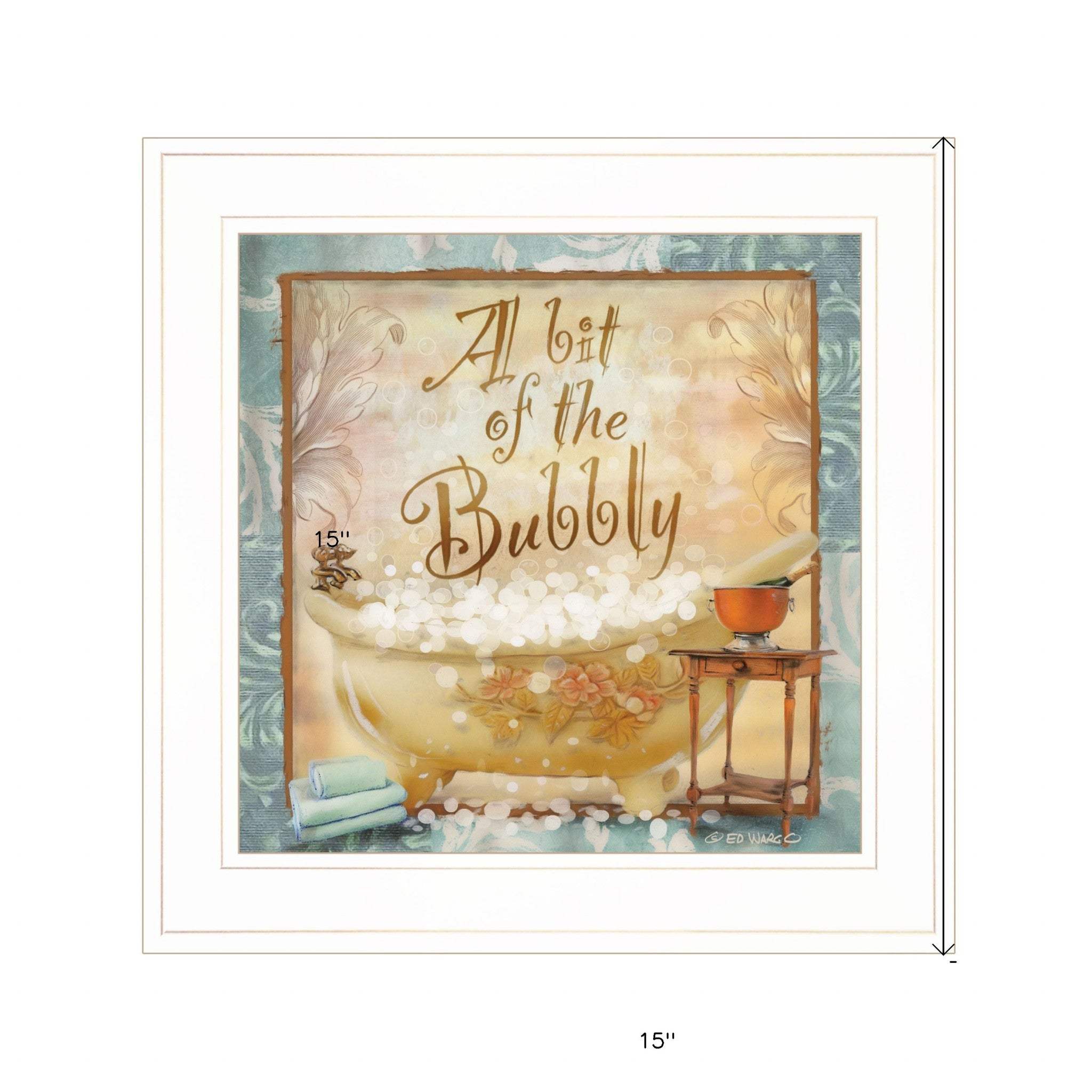A Bit of Bubbly 1 White Framed Print Bathroom Wall Art - Image 6