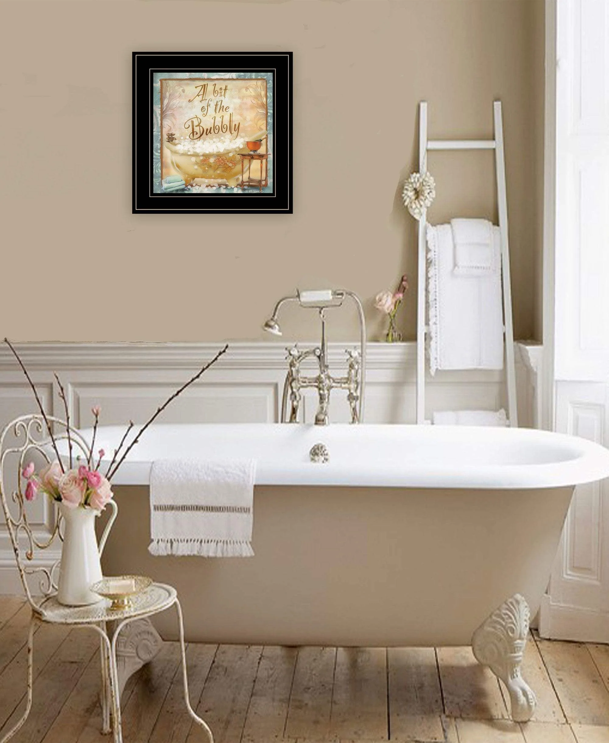 A Bit of Bubbly 2 Black Framed Print Bathroom Wall Art - Image 4