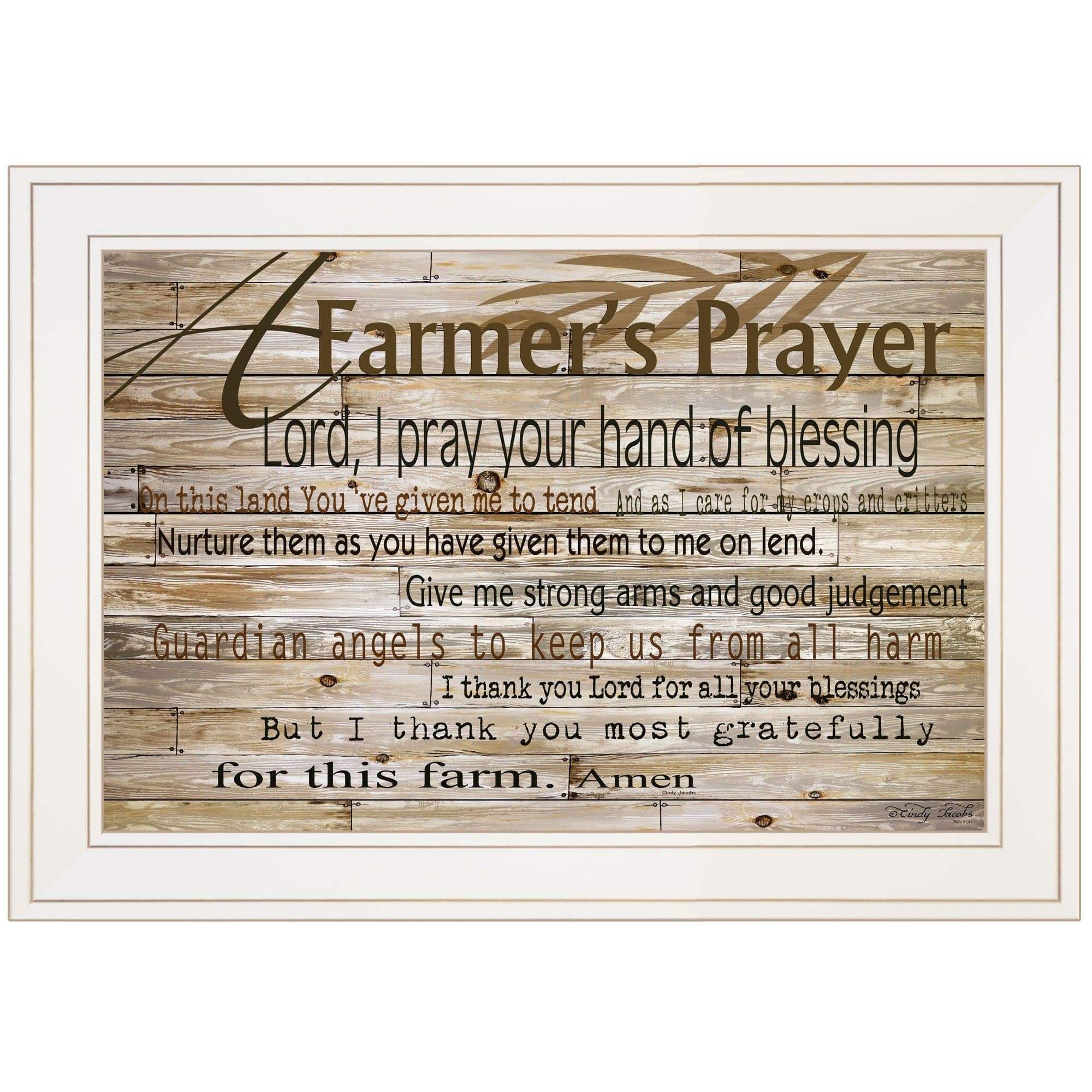 A Farmers Prayer 1 White Framed Print Wall Art - Image 2