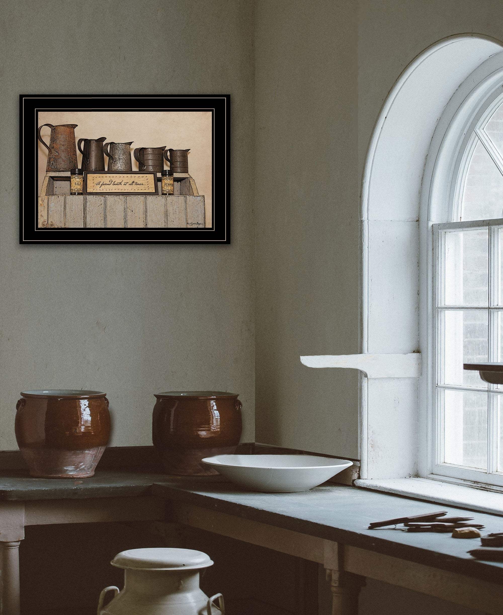 A Friend Loveth at All Time 3 Black Framed Print Wall Art - Image 7