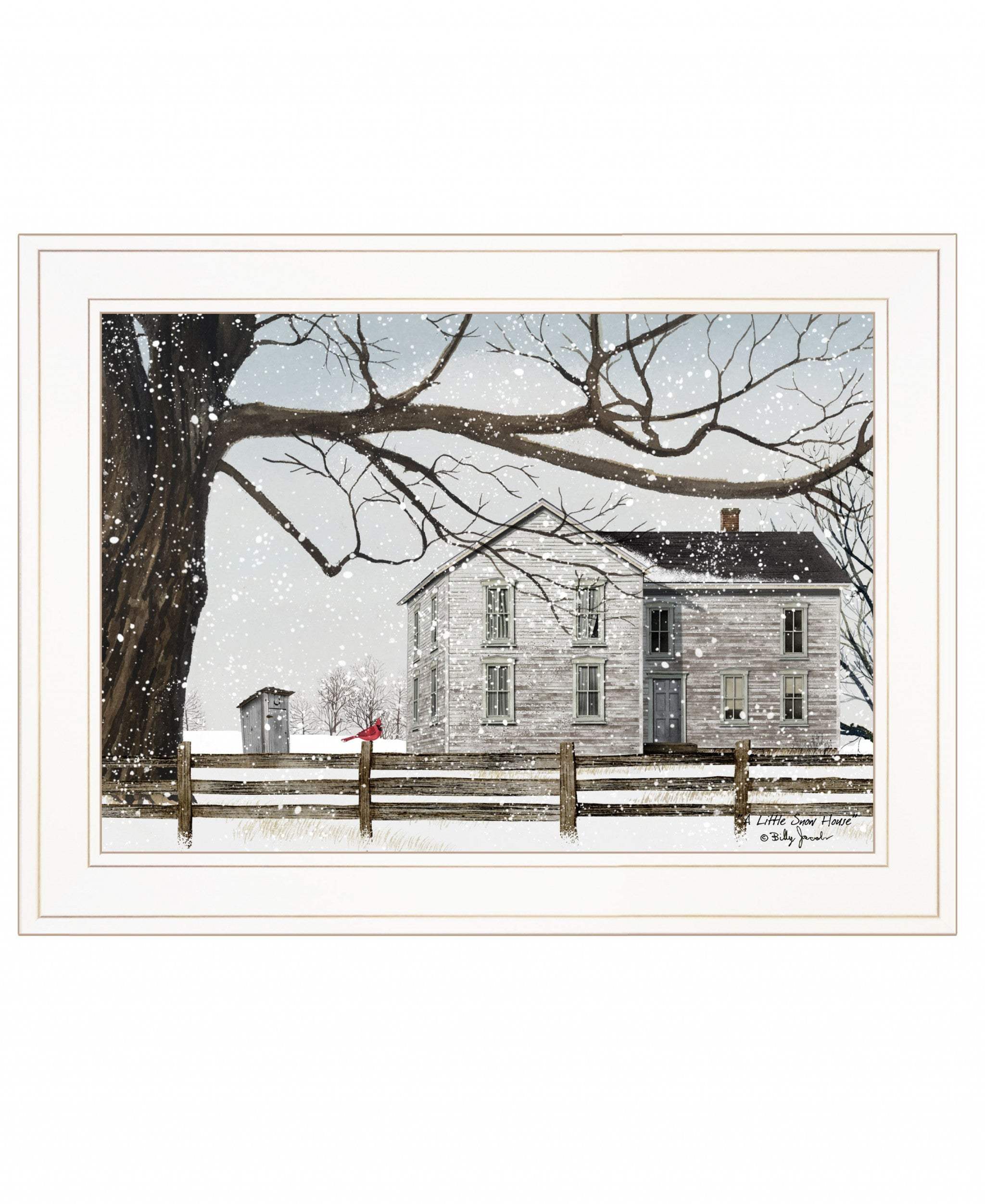 A Little Snow House 2 White Framed Print Wall Art - Image 2