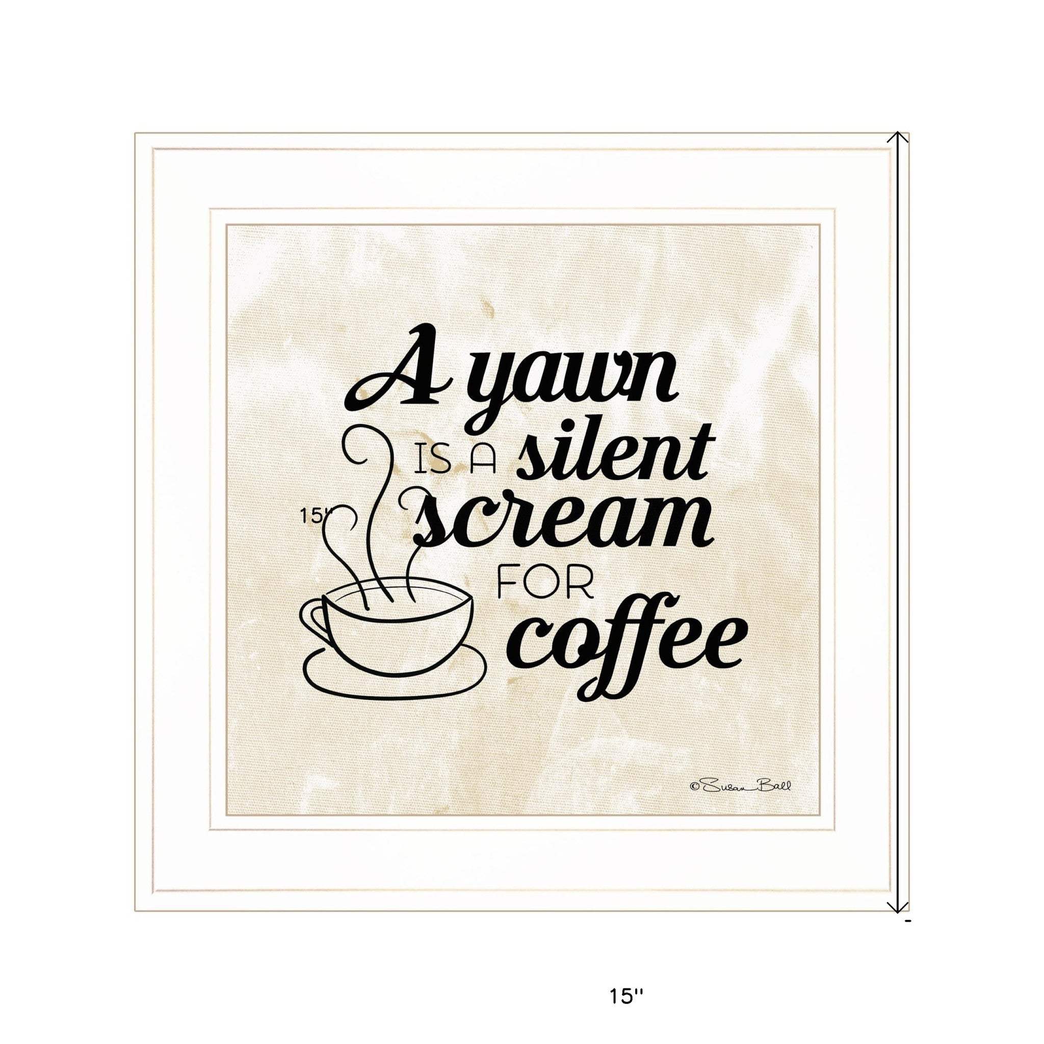 A Silent Scream for Coffee 1 White Framed Print Wall Art - Image 6