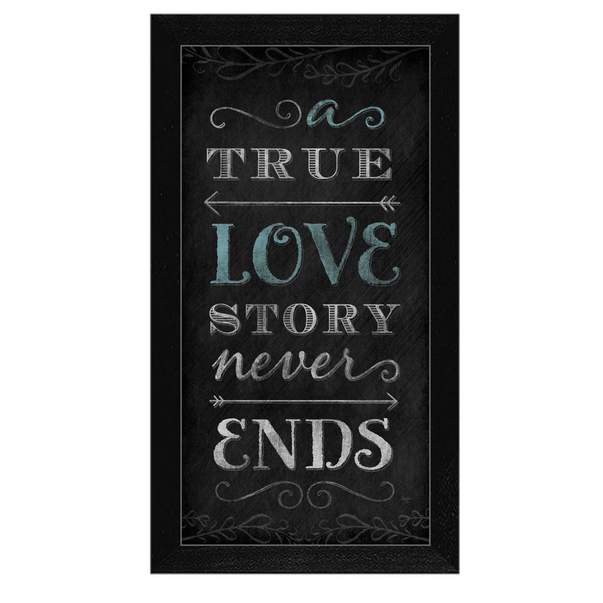 A TRUE Love Story Never Ends Black Framed Print Wall Art - Image 2