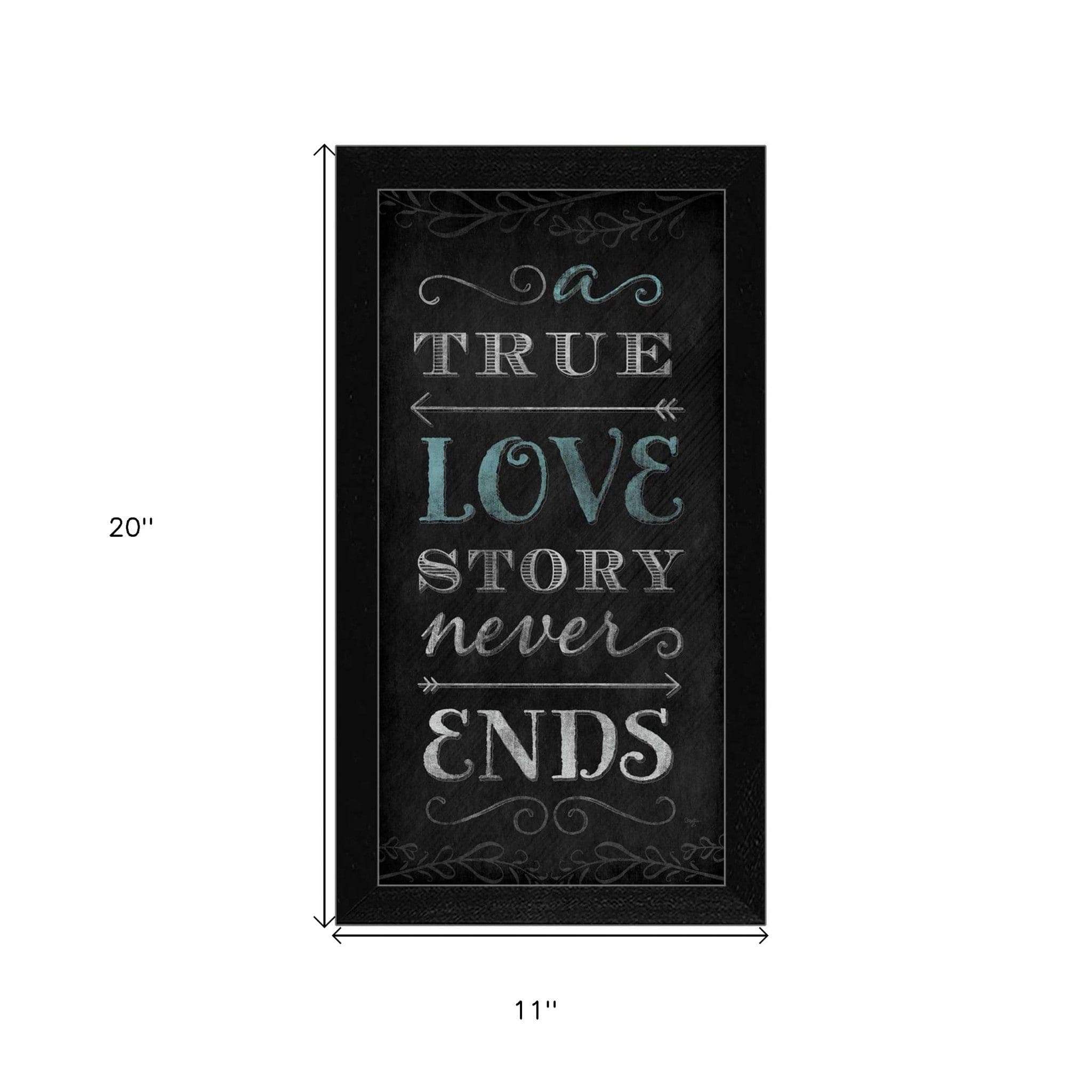 A TRUE Love Story Never Ends Black Framed Print Wall Art - Image 4