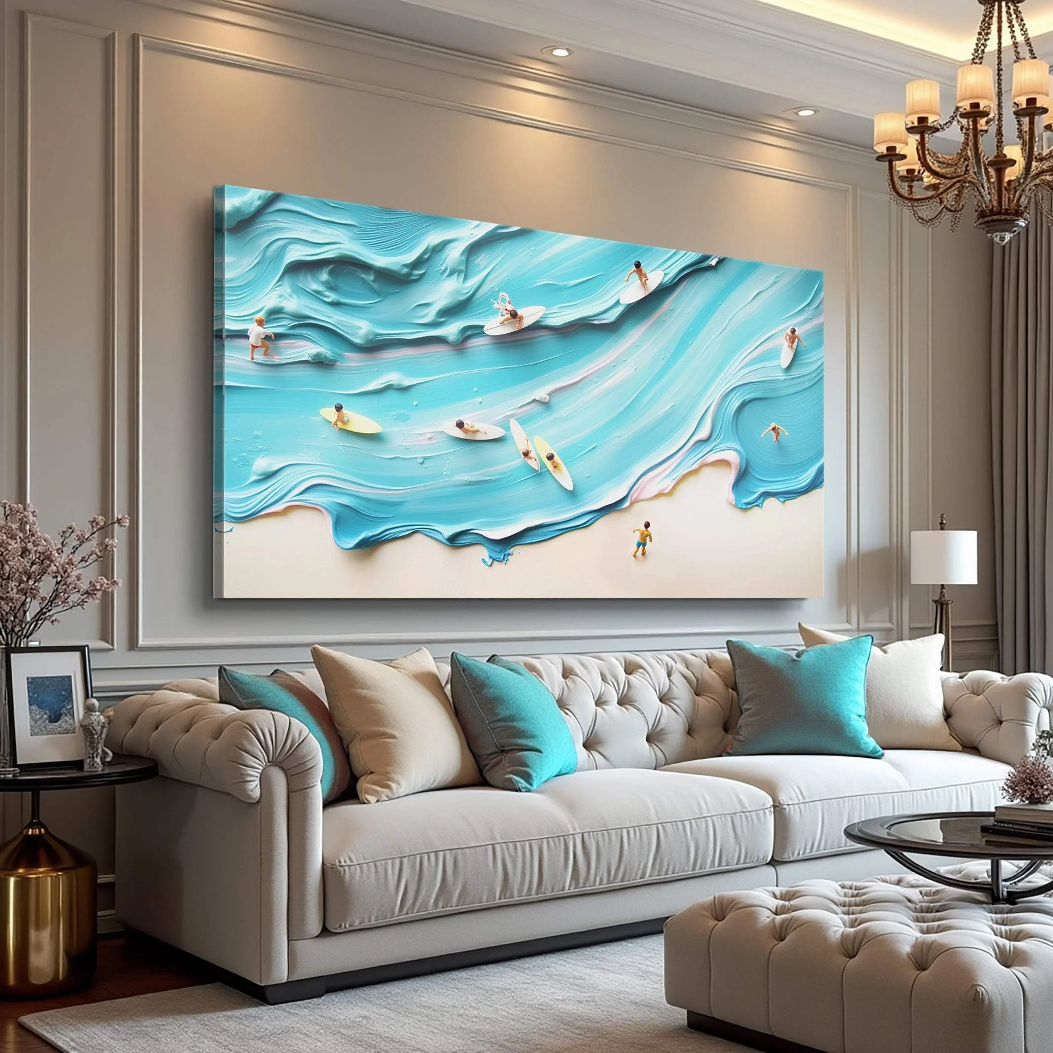 Abstract Aerial View Beach Wall Art - Image 2