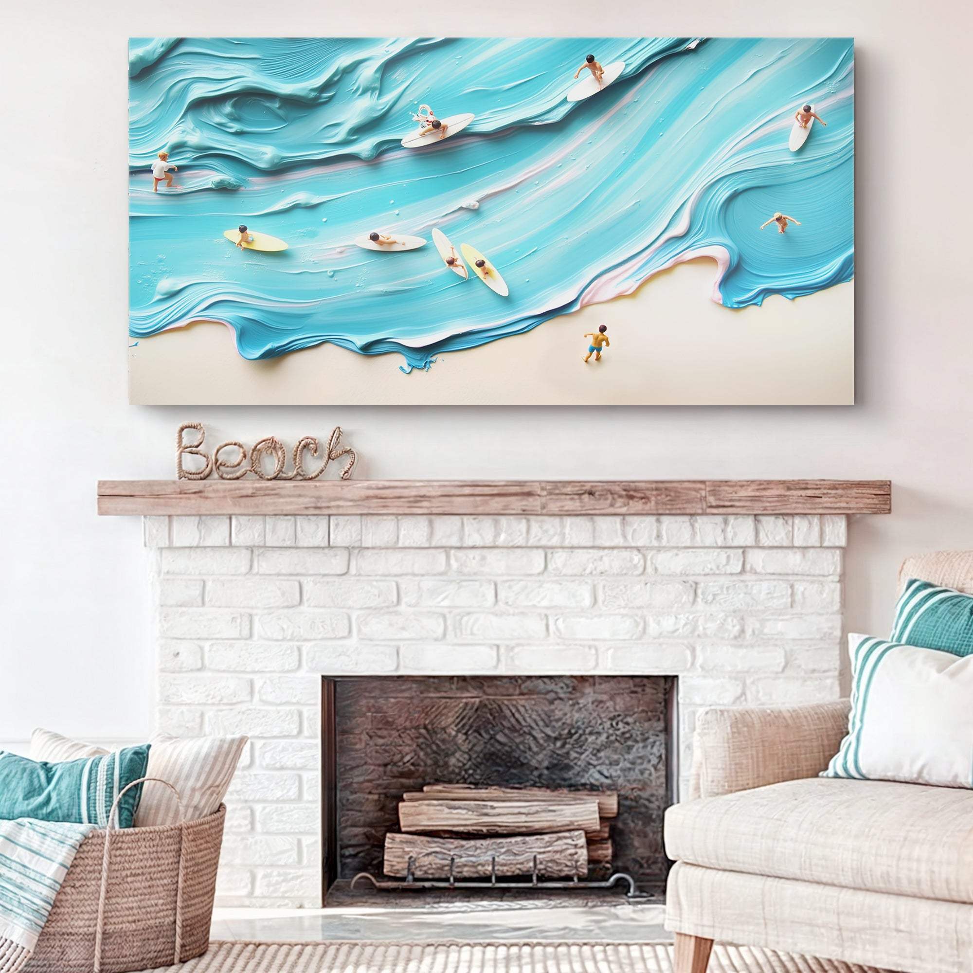 Abstract Aerial View Beach Wall Art - Image 3