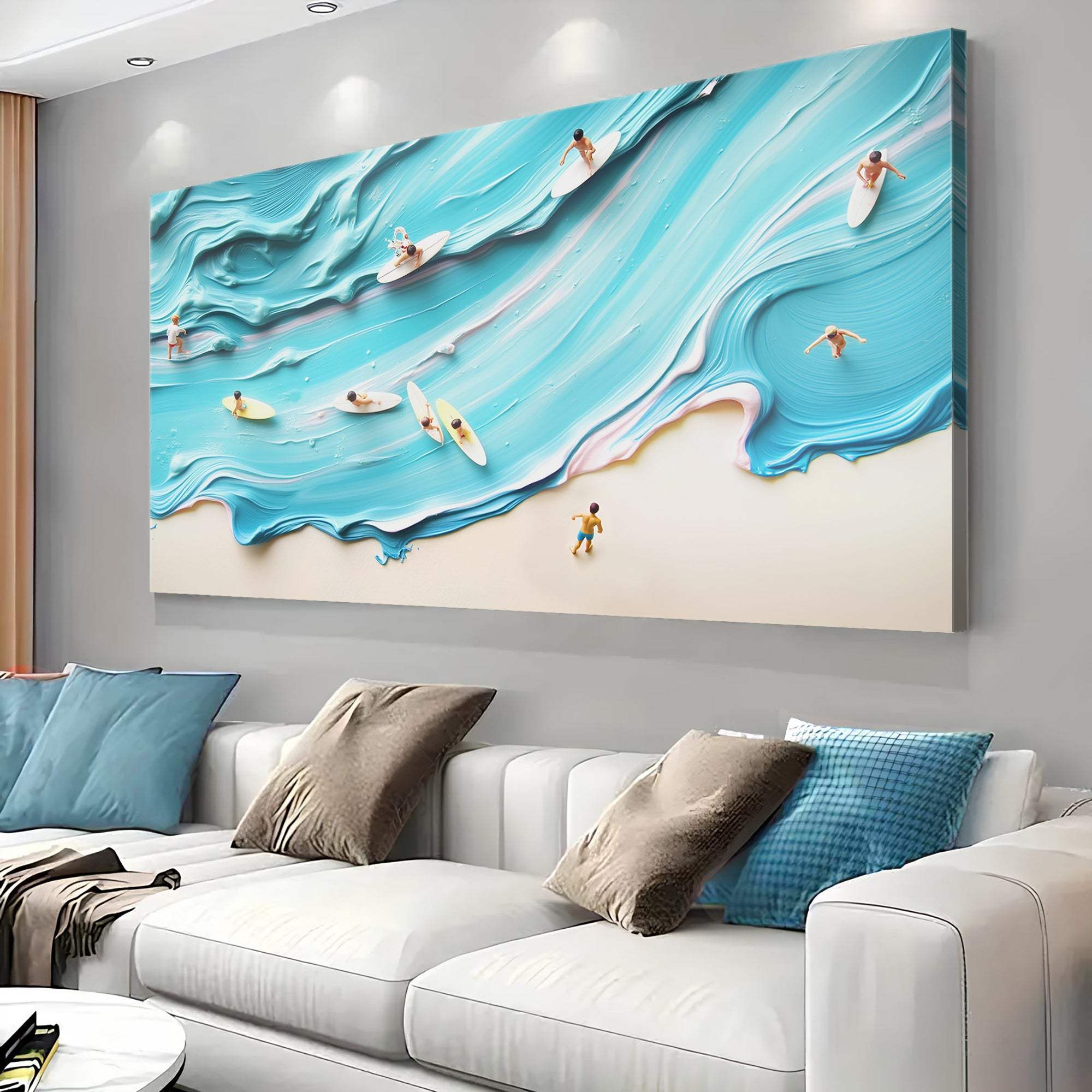 Abstract Aerial View Beach Wall Art - Image 4