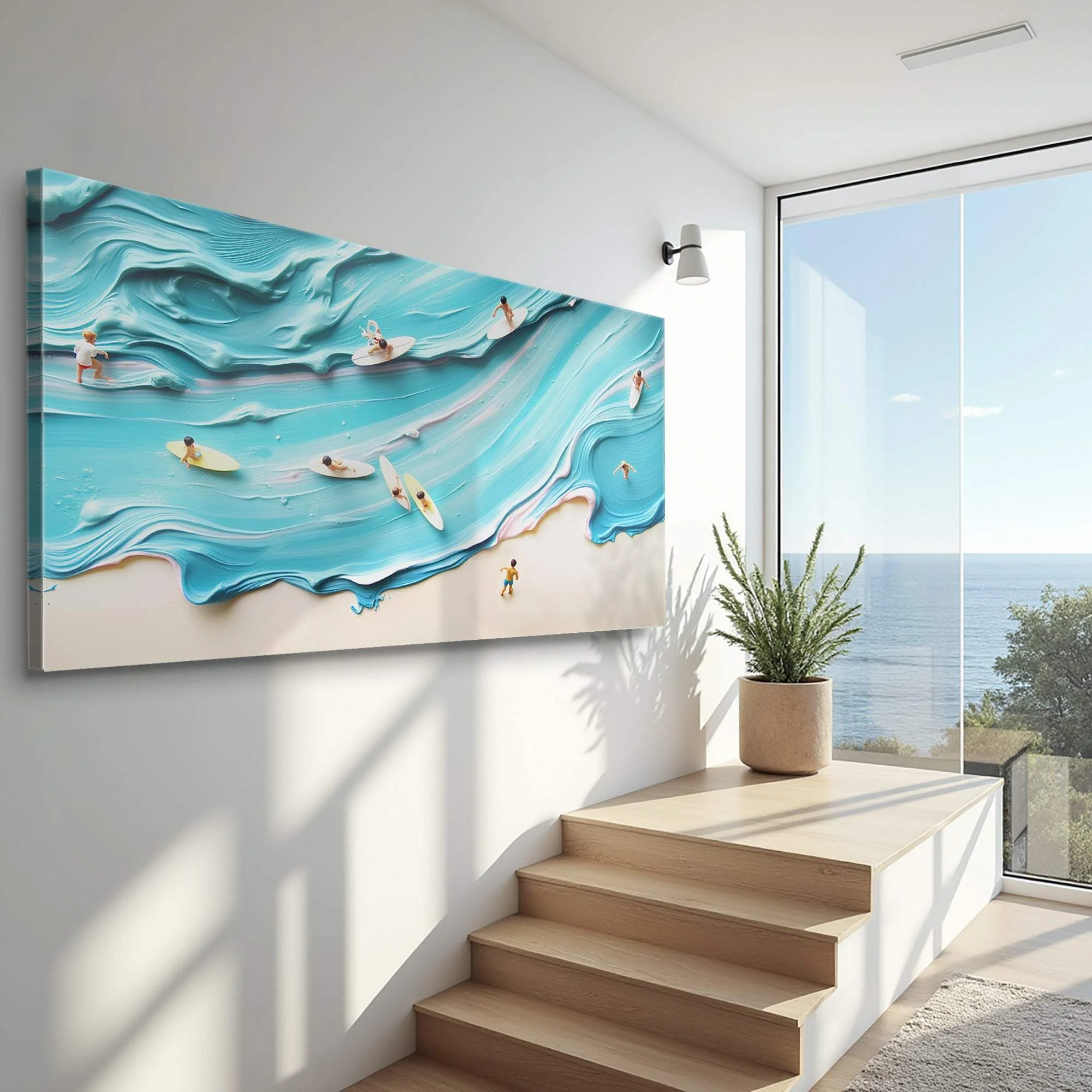 Abstract Aerial View Beach Wall Art - Image 5