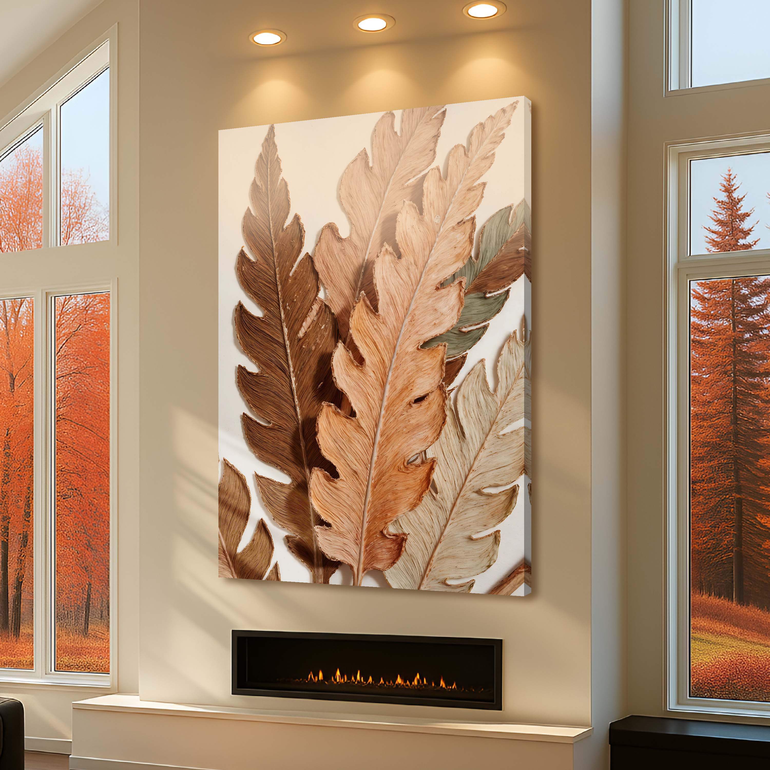 Abstract Autum Leaves Wall Art - Image 2
