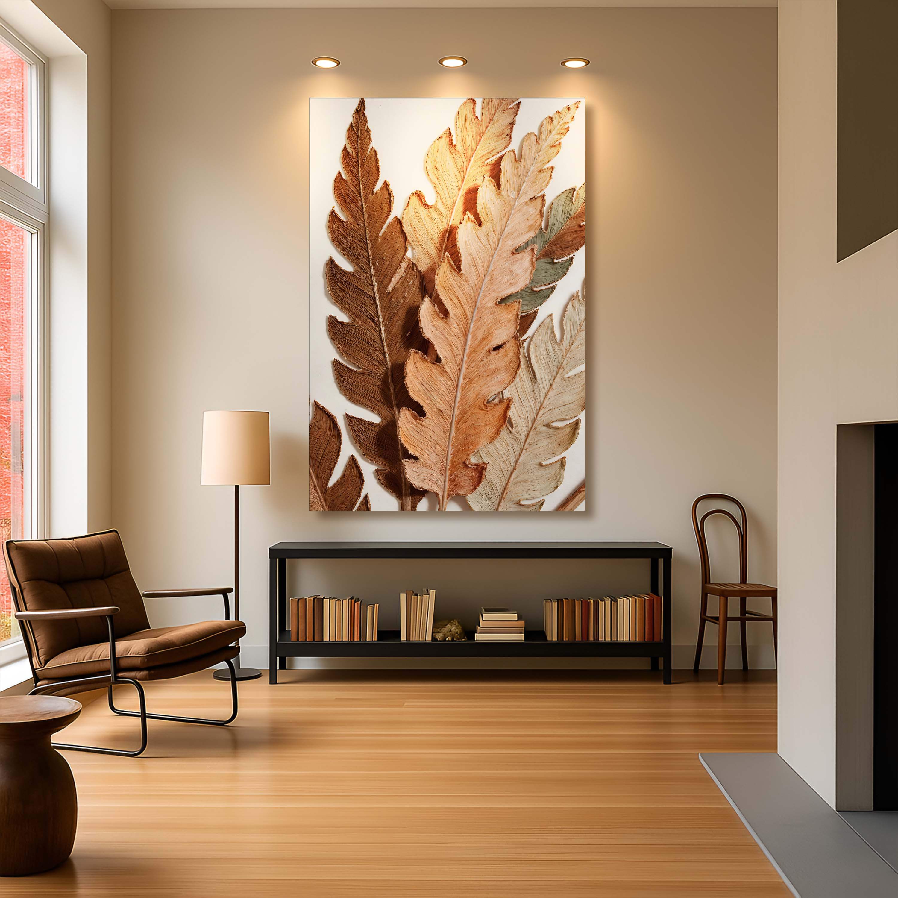 Abstract Autum Leaves Wall Art - Image 3
