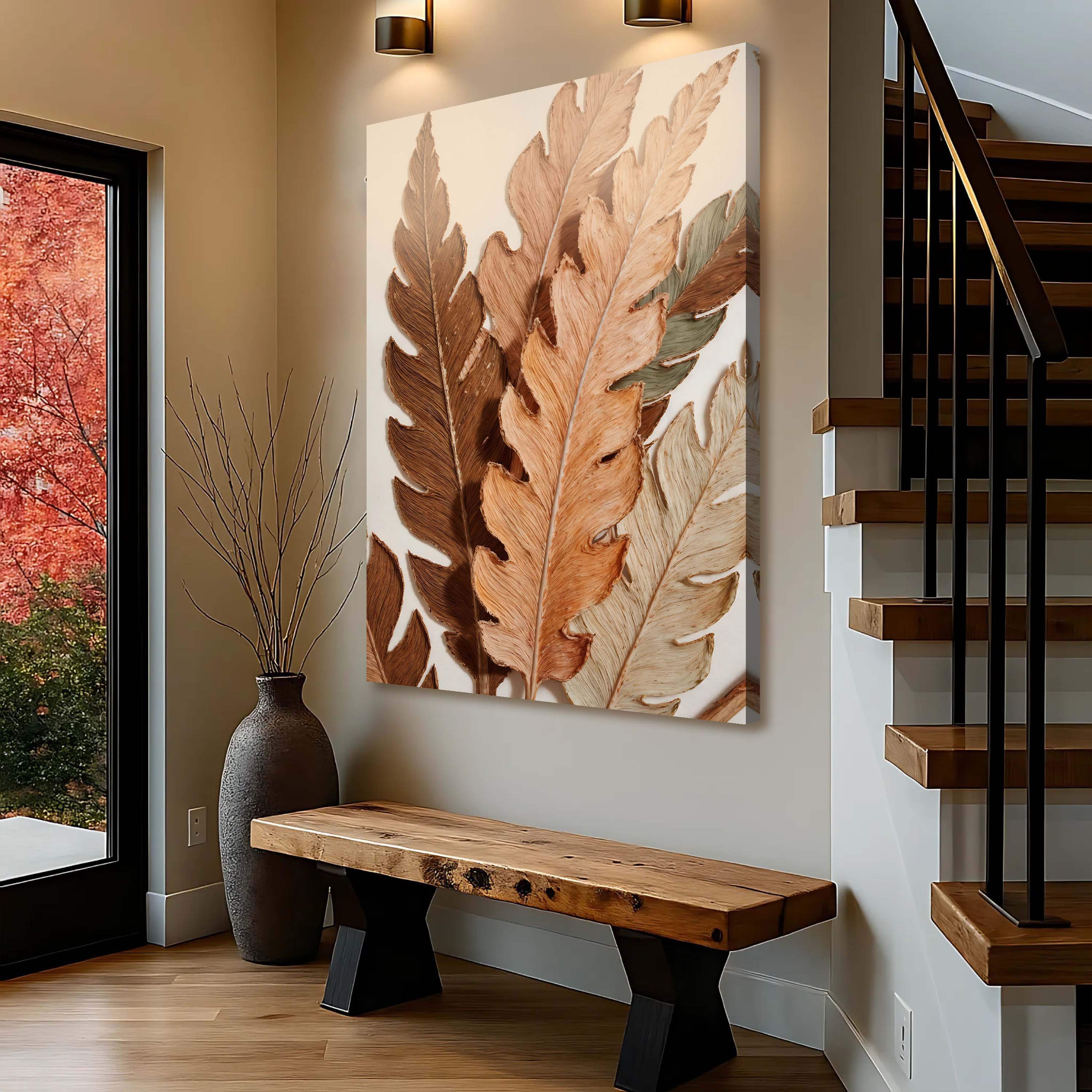 Abstract Autum Leaves Wall Art - Image 4