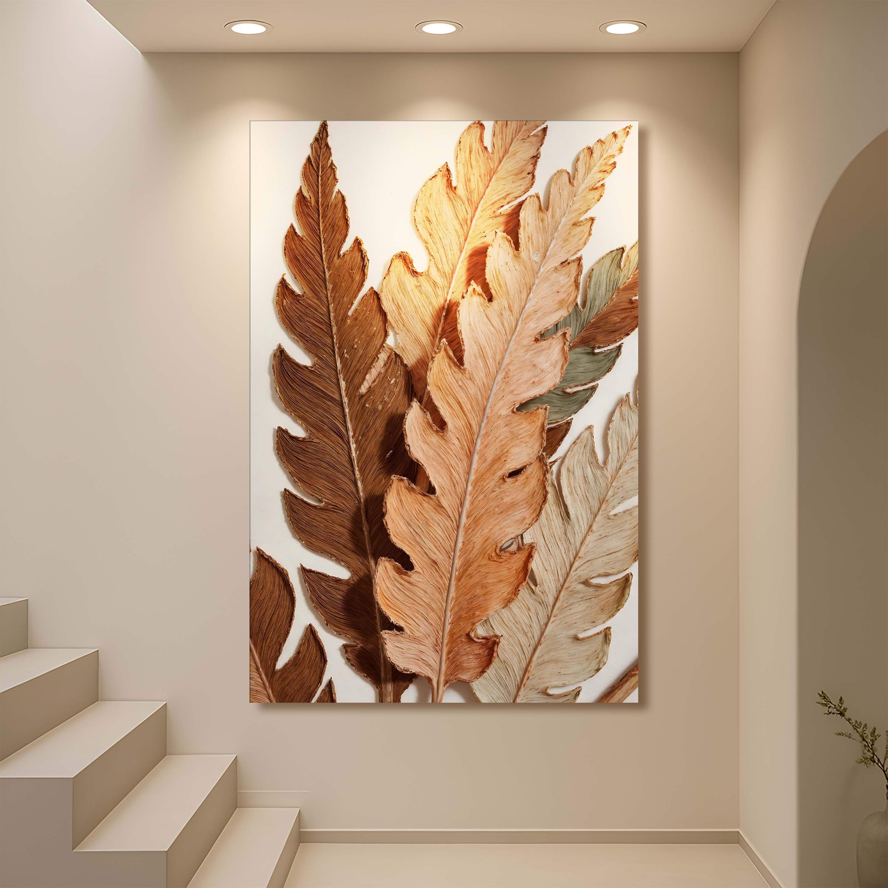 Abstract Autum Leaves Wall Art - Image 5