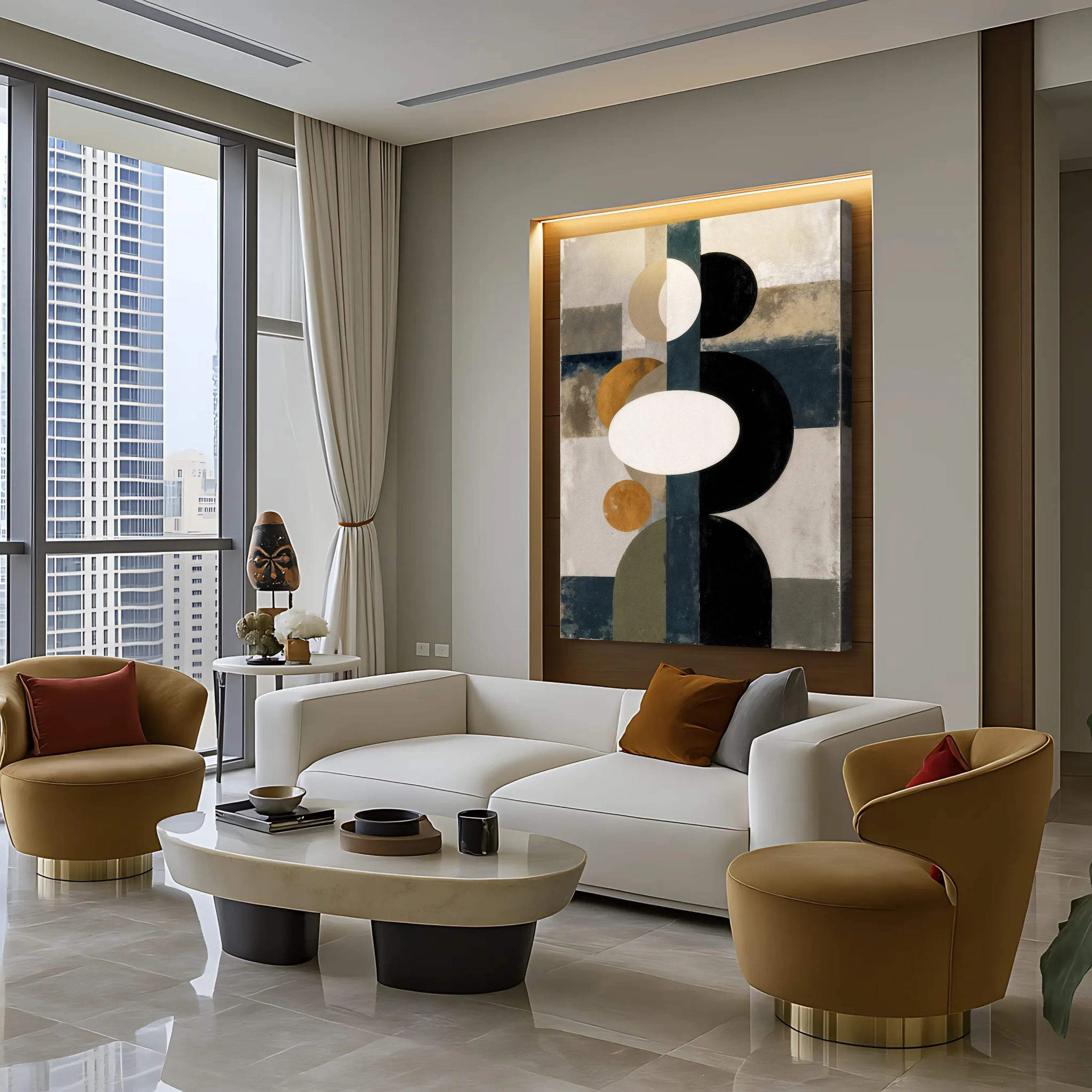 Abstract Contemporary Geometry Wall Art - Image 4