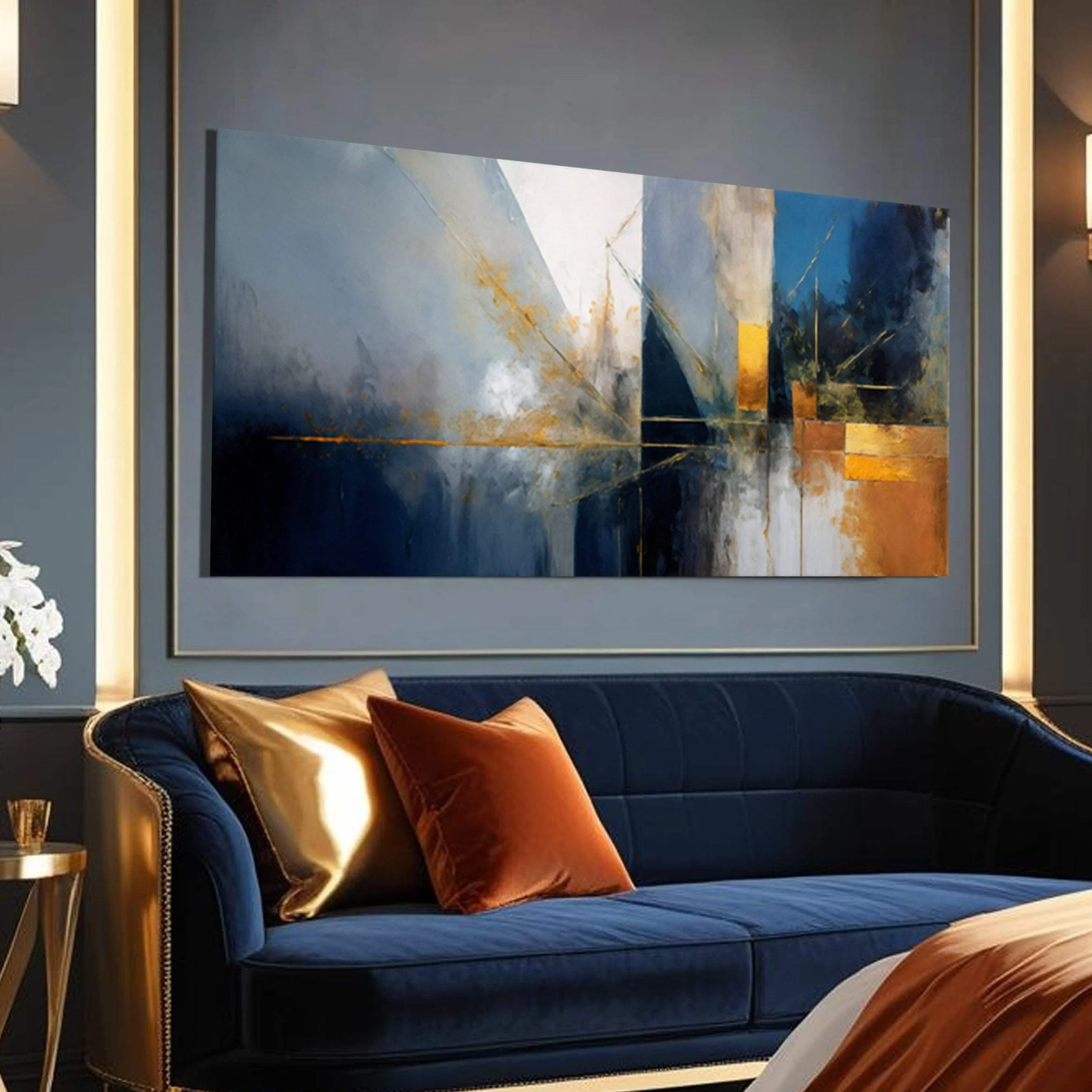 Abstract Geometric Lines Wall Art III - Image 2