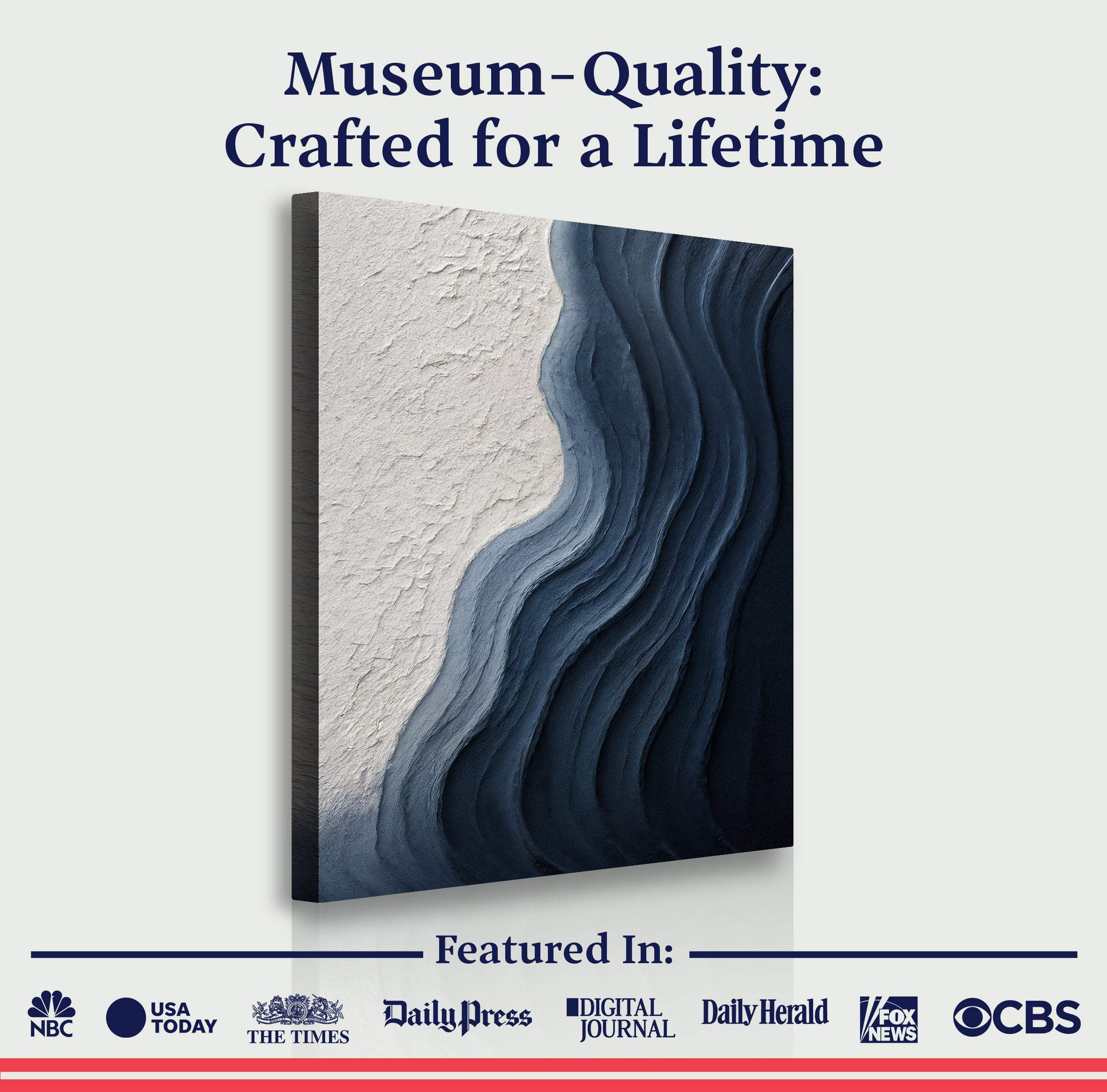 Abstract Minimalist Wave Impasto Wall Art - Image 6