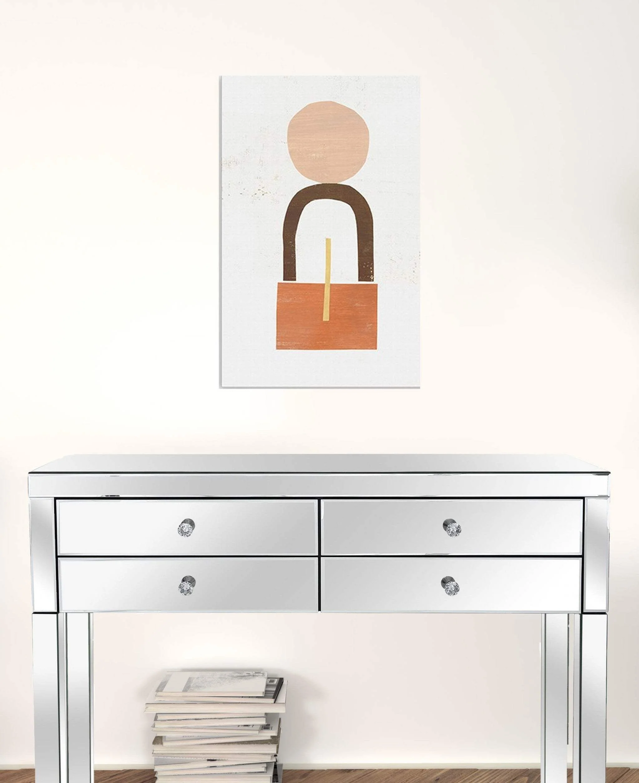 Abstract Orange Shapes In Balance Unframed Print Wall Art - Image 2