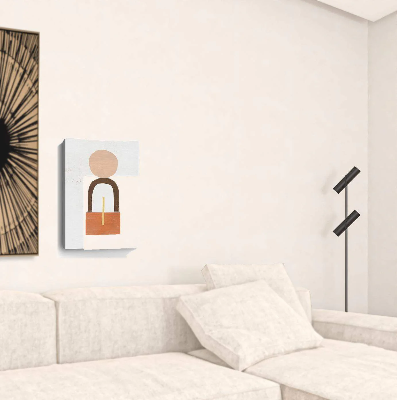 Abstract Orange Shapes In Balance Unframed Print Wall Art - Image 3