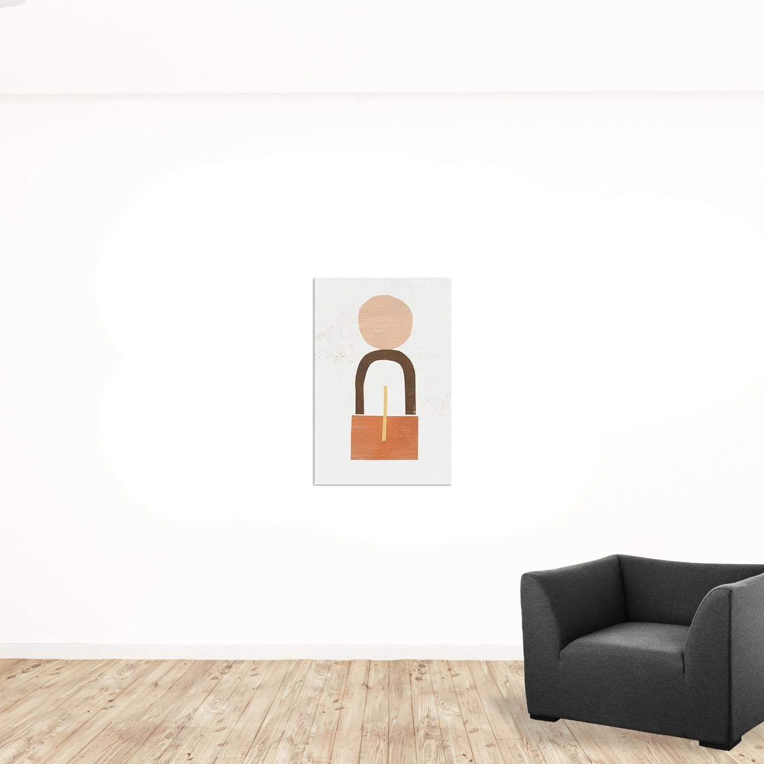 Abstract Orange Shapes In Balance Unframed Print Wall Art - Image 2