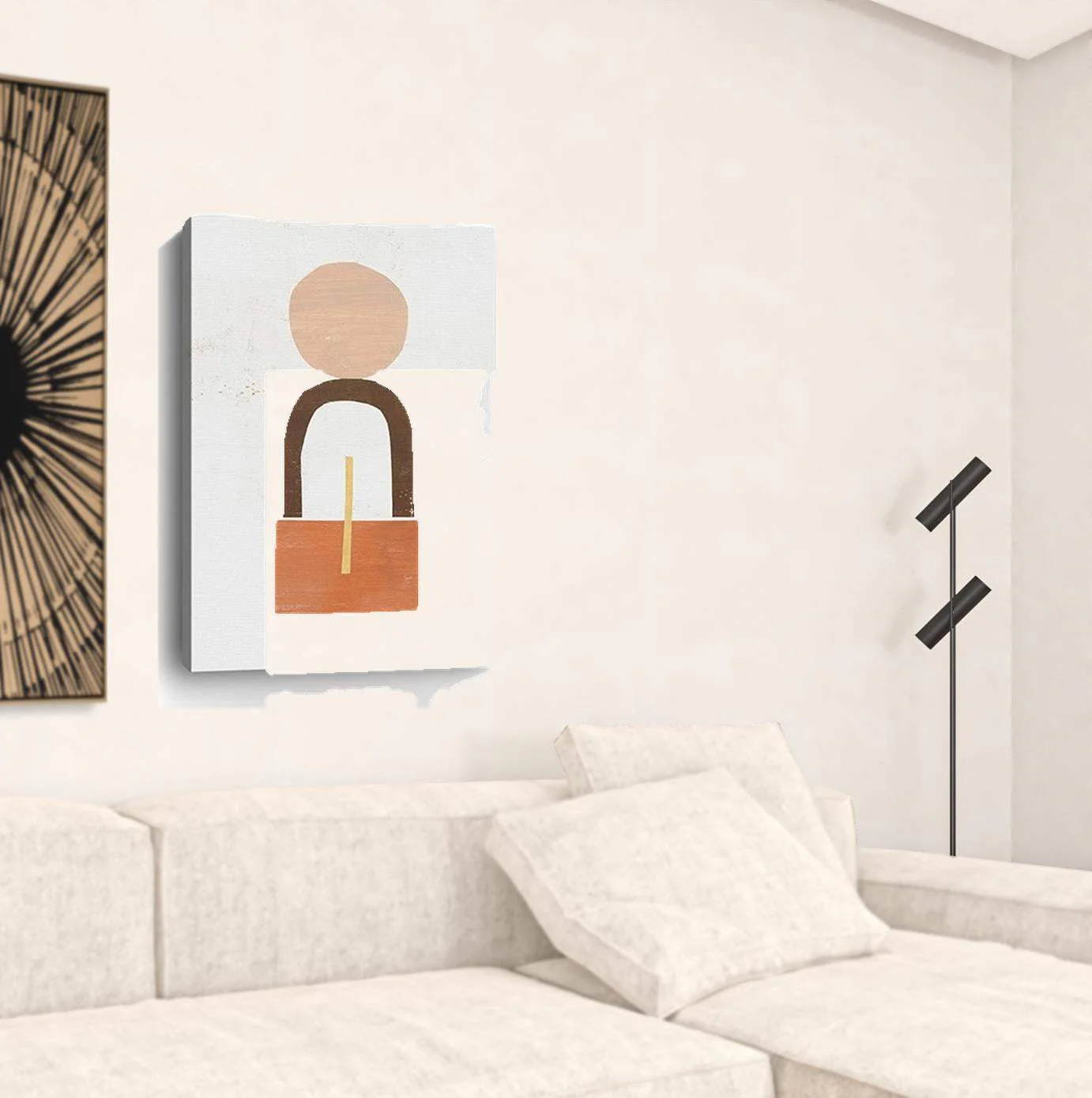 Abstract Orange Shapes In Balance Unframed Print Wall Art - Image 3