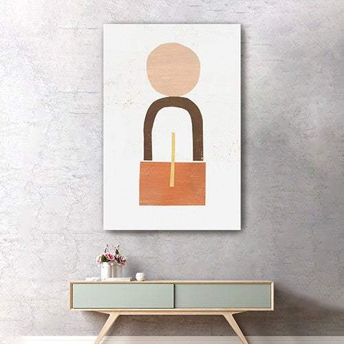 Abstract Orange Shapes In Balance Unframed Print Wall Art - Image 7