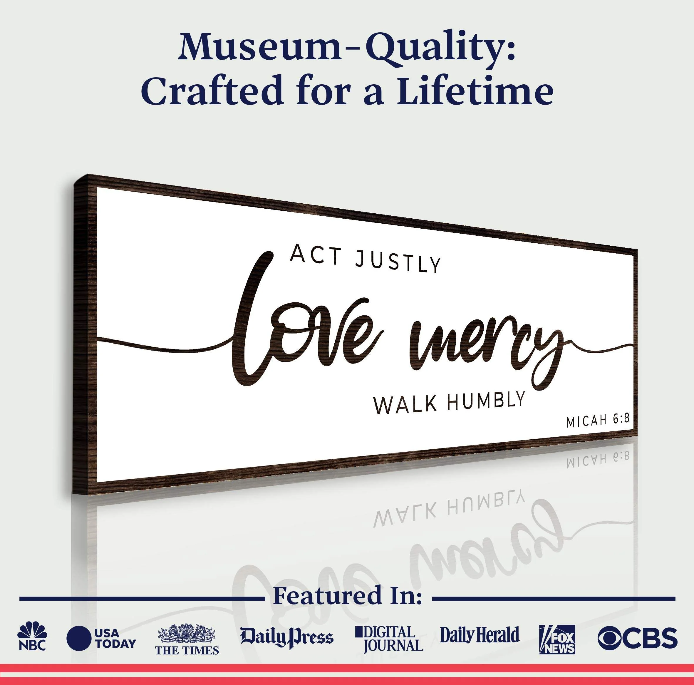 Act Justly Love Mercy Walk Humbly Faith Sign III - Image 4