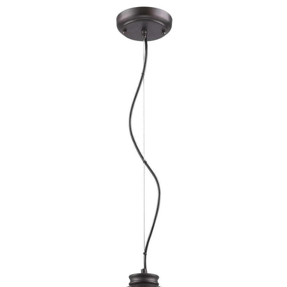 Alcove 4-Light Oil-Rubbed Bronze Pendant With Raw Brass Interior Shade - Image 4
