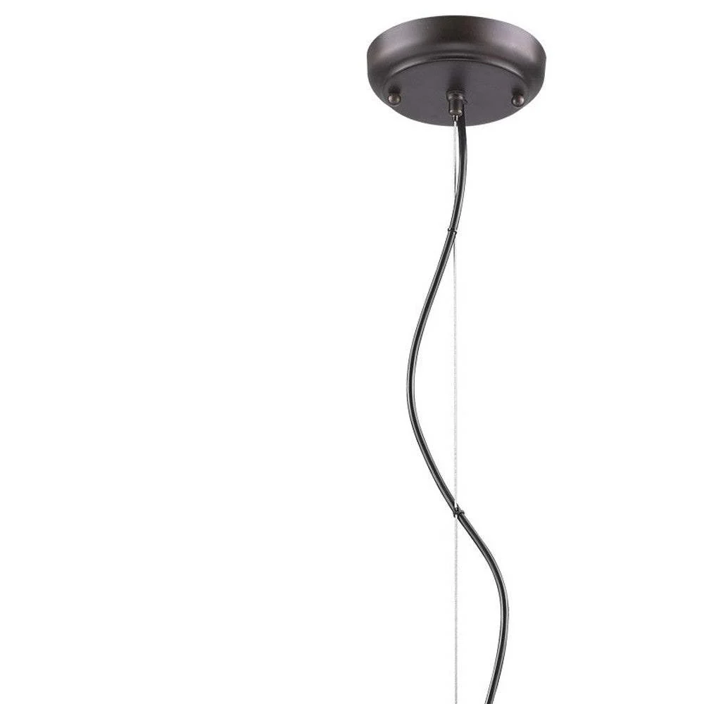 Alcove 4-Light Oil-Rubbed Bronze Pendant With Raw Brass Interior Shade - Image 5