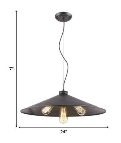 Alcove 4-Light Oil-Rubbed Bronze Pendant With Raw Brass Interior Shade - Image 6