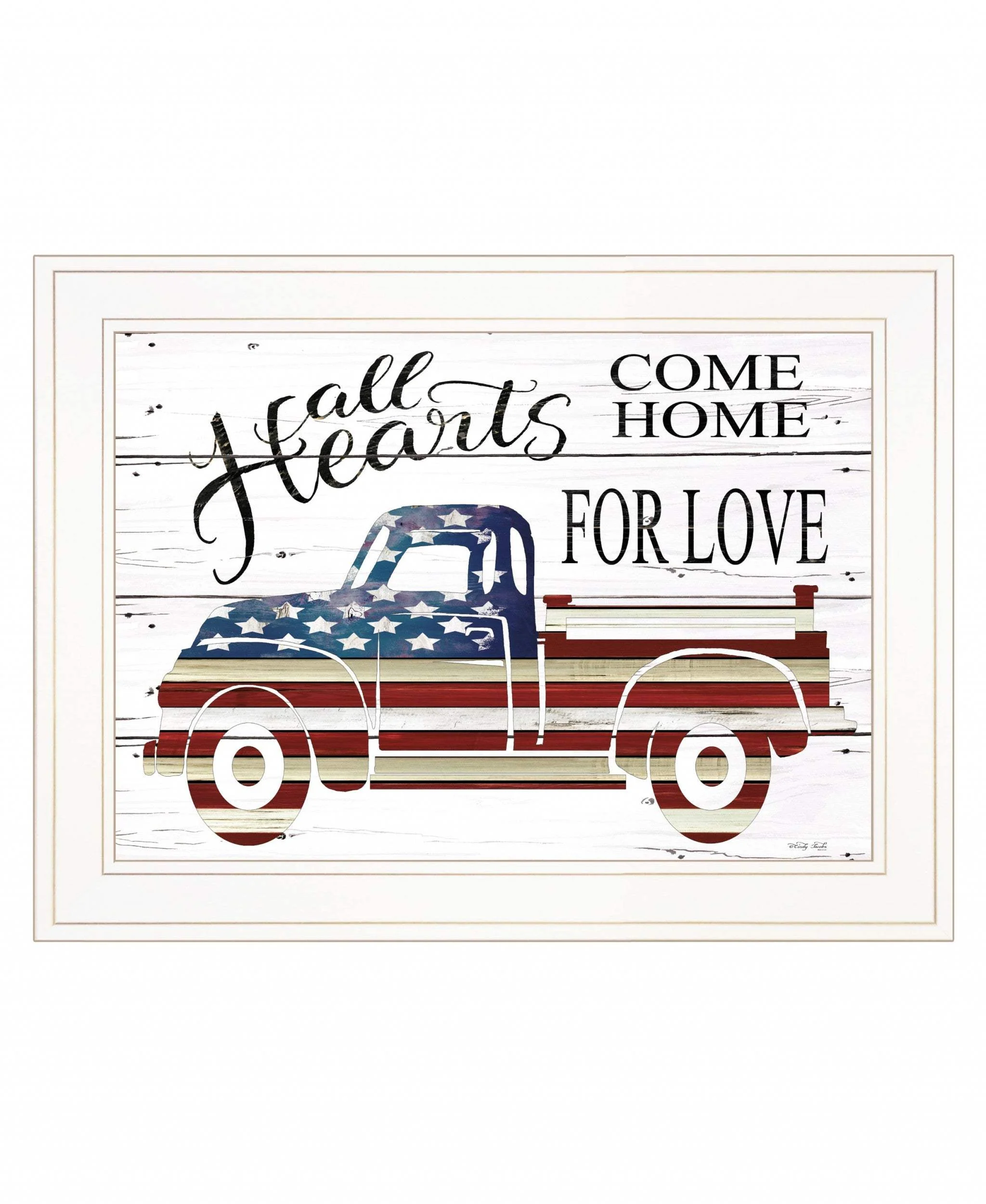All Hearts Come Home for Love Truck 2 White Framed Print Wall Art - Image 2