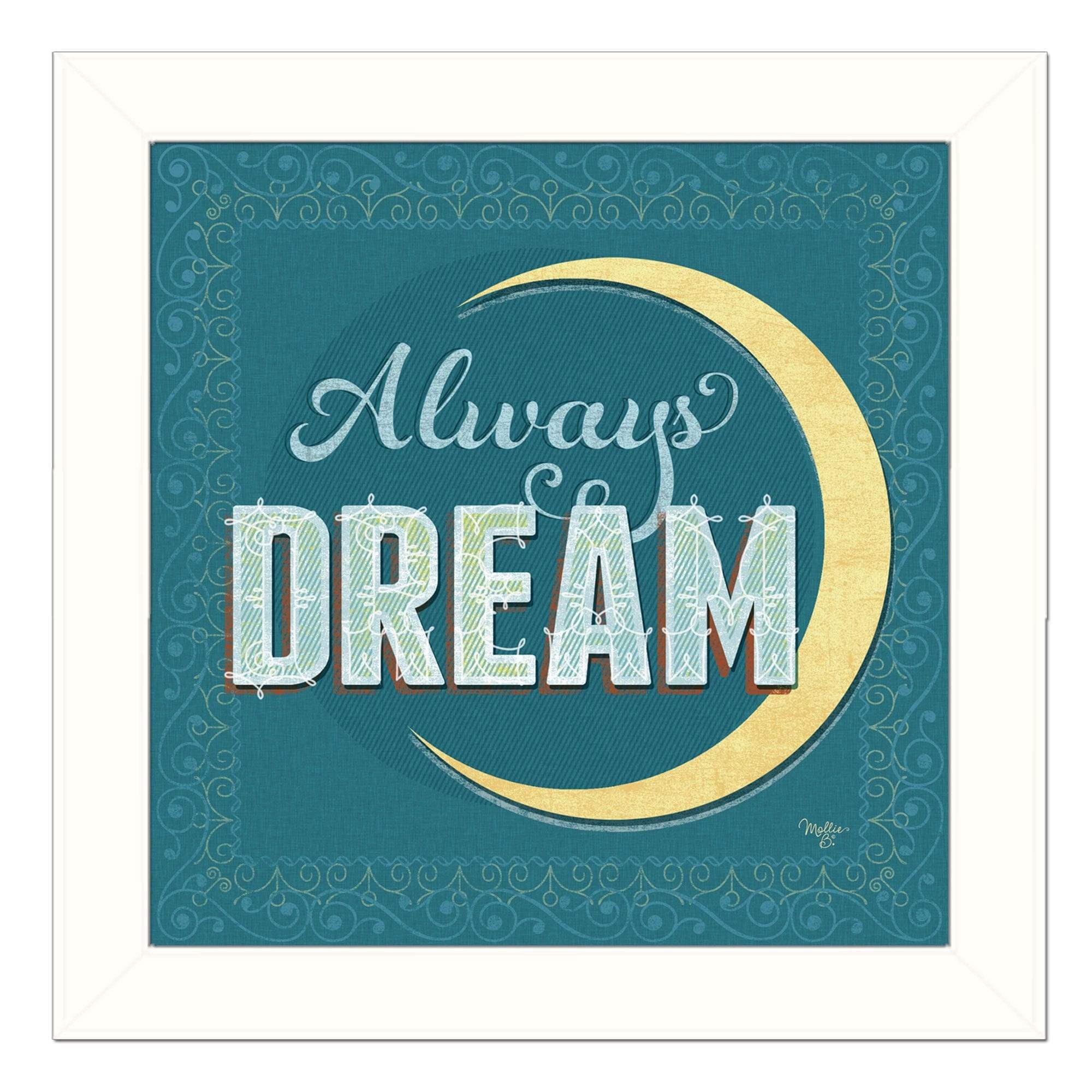 Always Dream White Framed Print Wall Art - Image 2