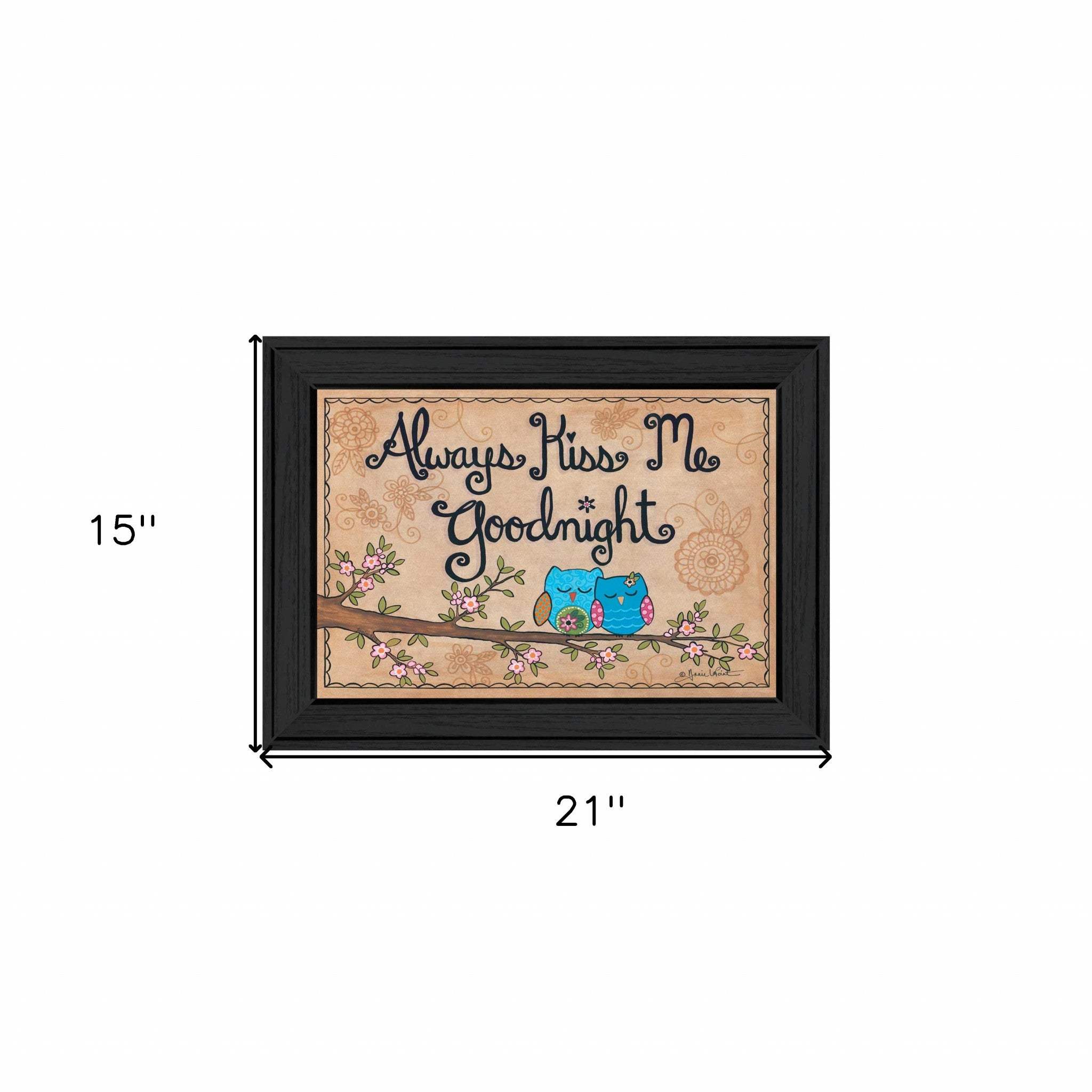 Always Kiss Me Good Night Black Framed Print Wall Art - Image 5