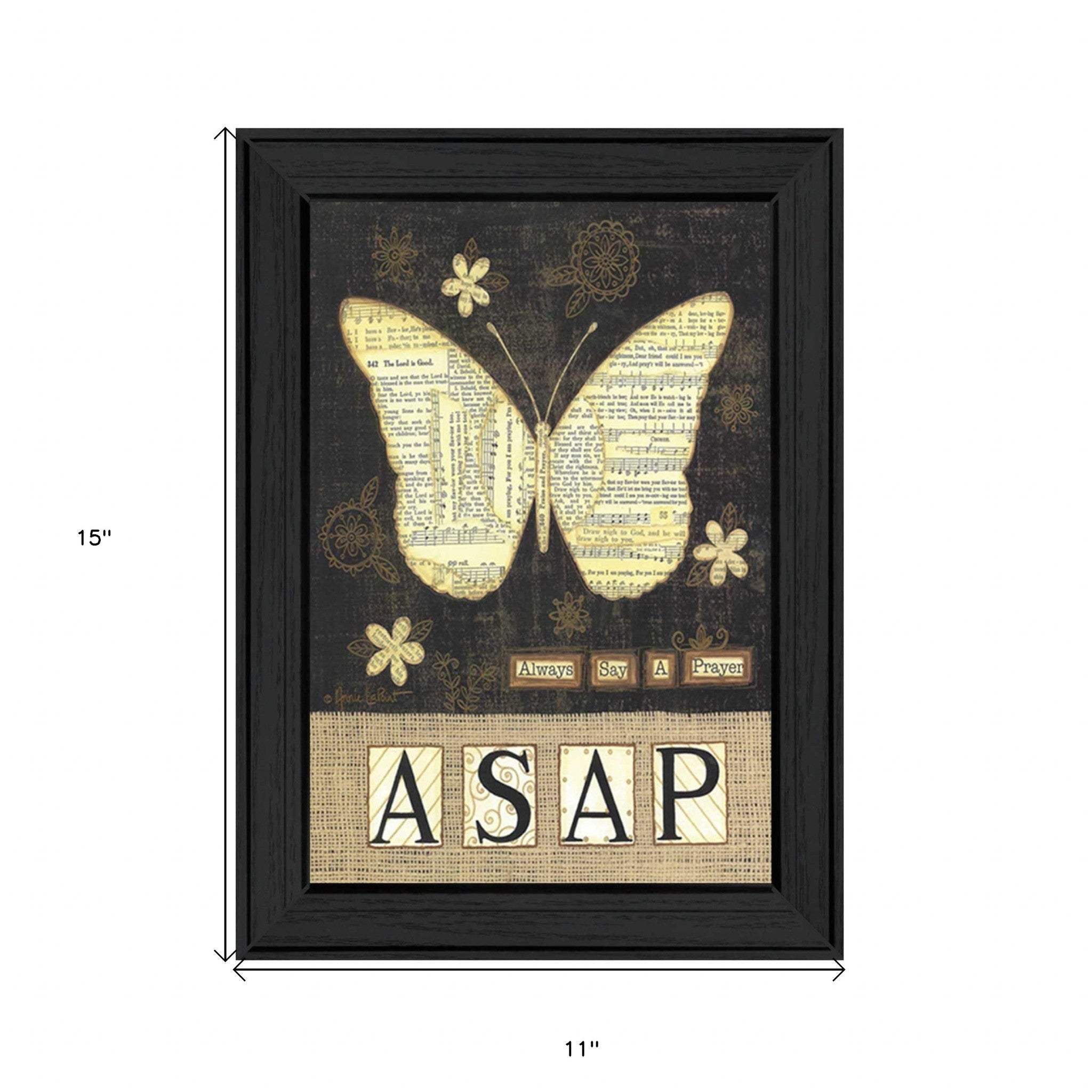 Always Say A Prayer Butterfly Black Print Wall Art - Image 6