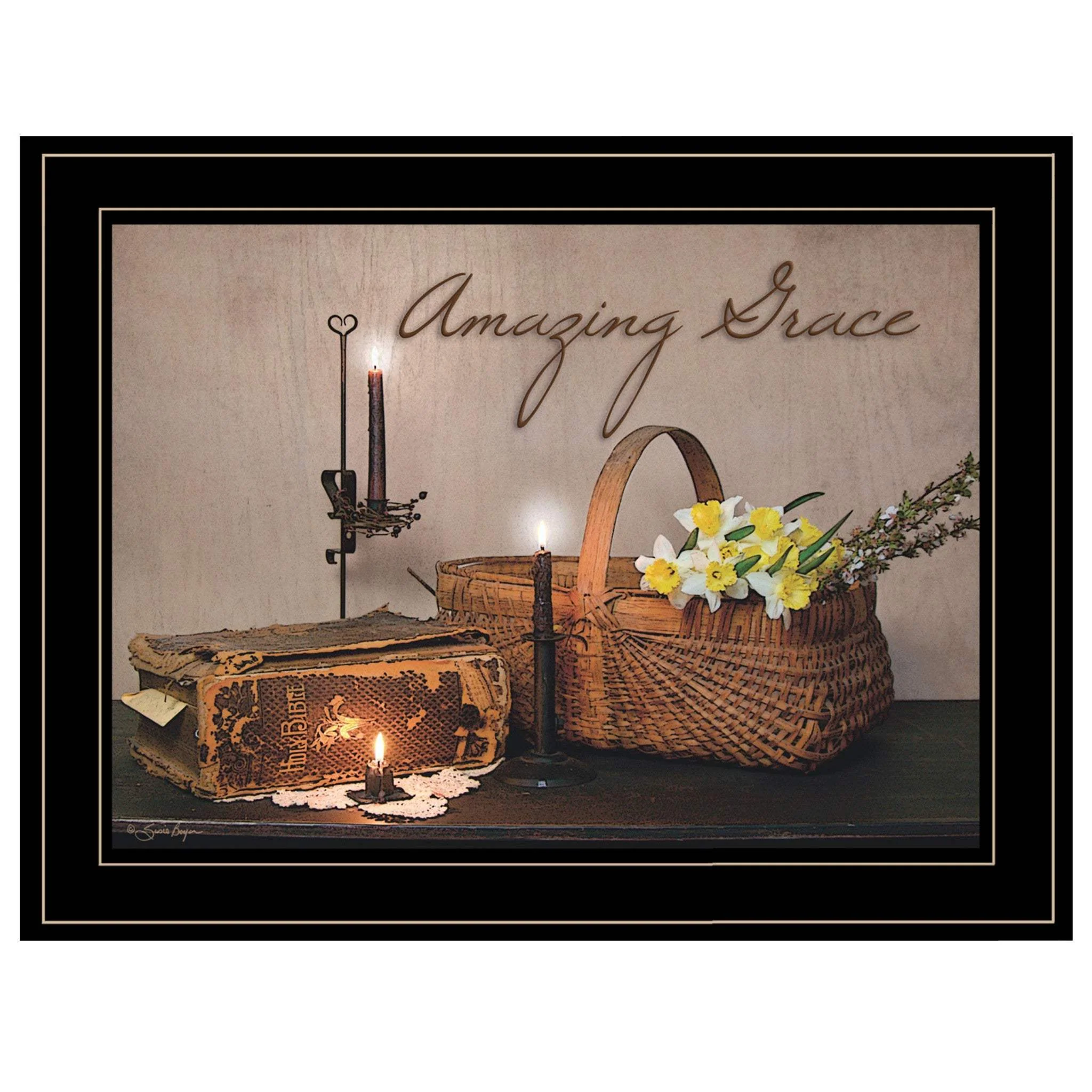 Amazing Grace Black Framed Print Kitchen Wall Art - Image 2