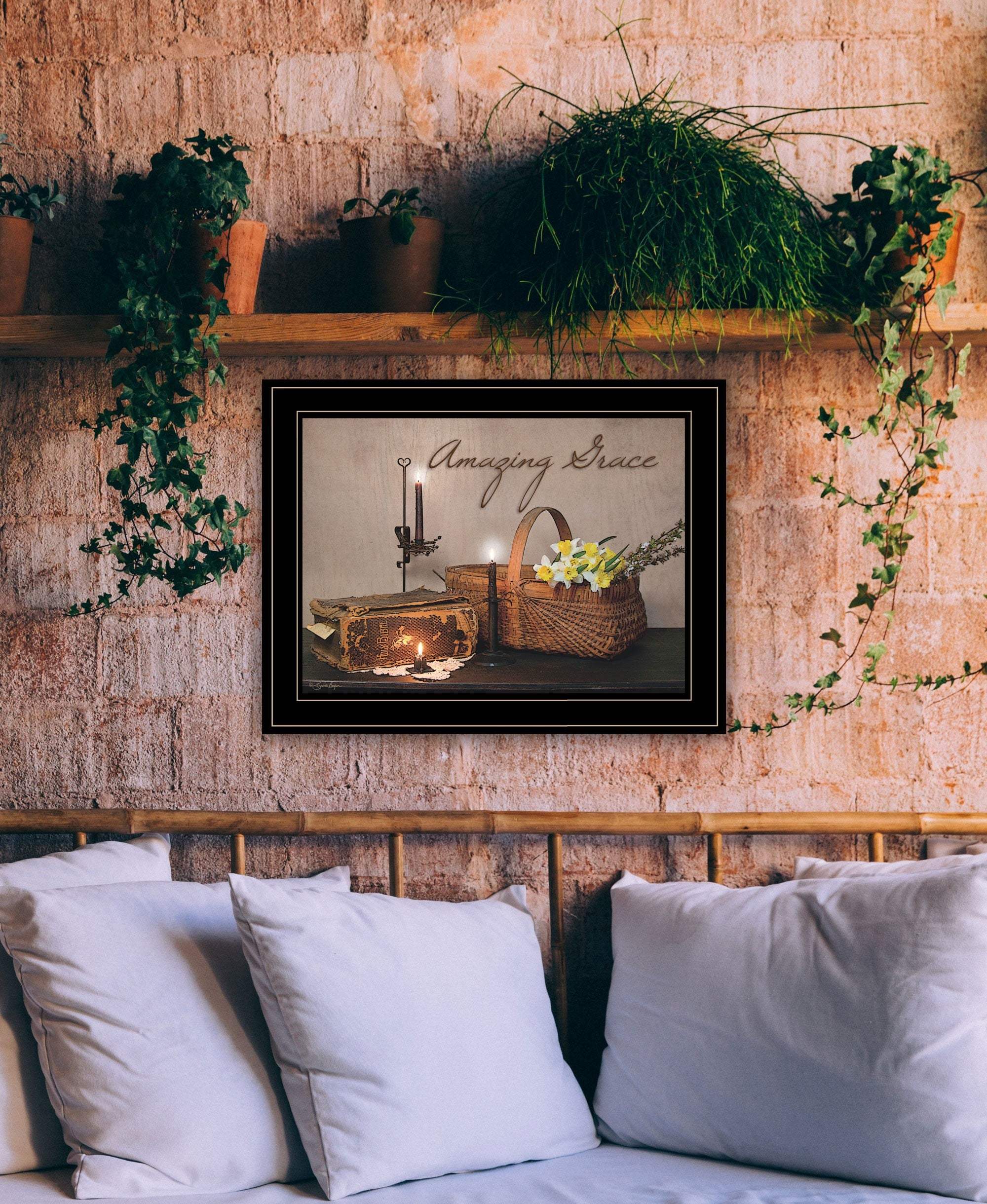 Amazing Grace Black Framed Print Kitchen Wall Art - Image 4