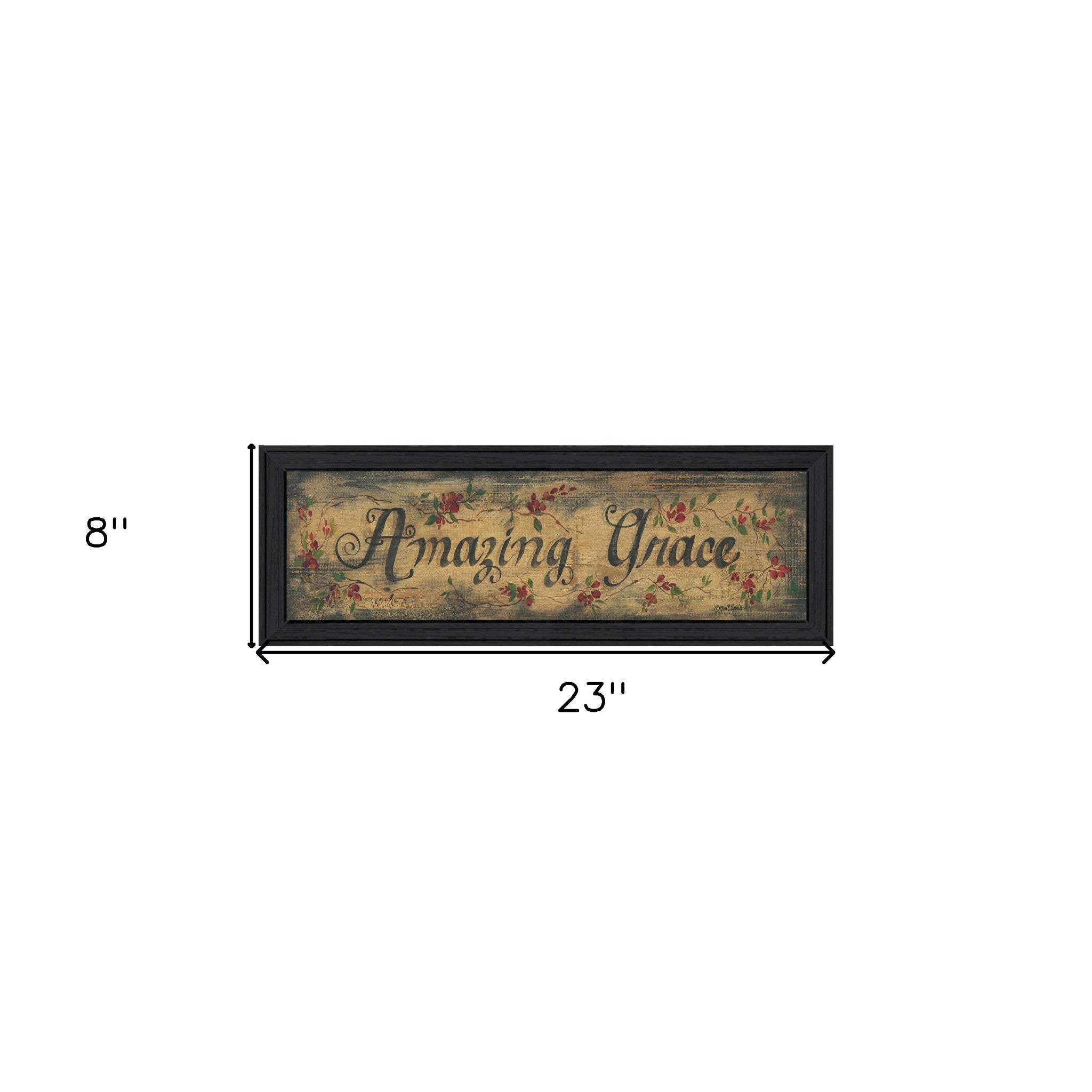 Amazing Grace Floral Black Framed Print Wall Art - Image 5
