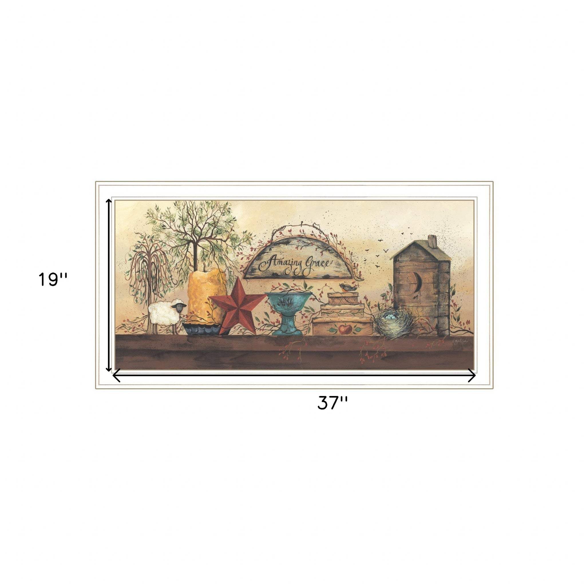 Amazing Grace Shelf 1 White Framed Print Wall Art - Image 5