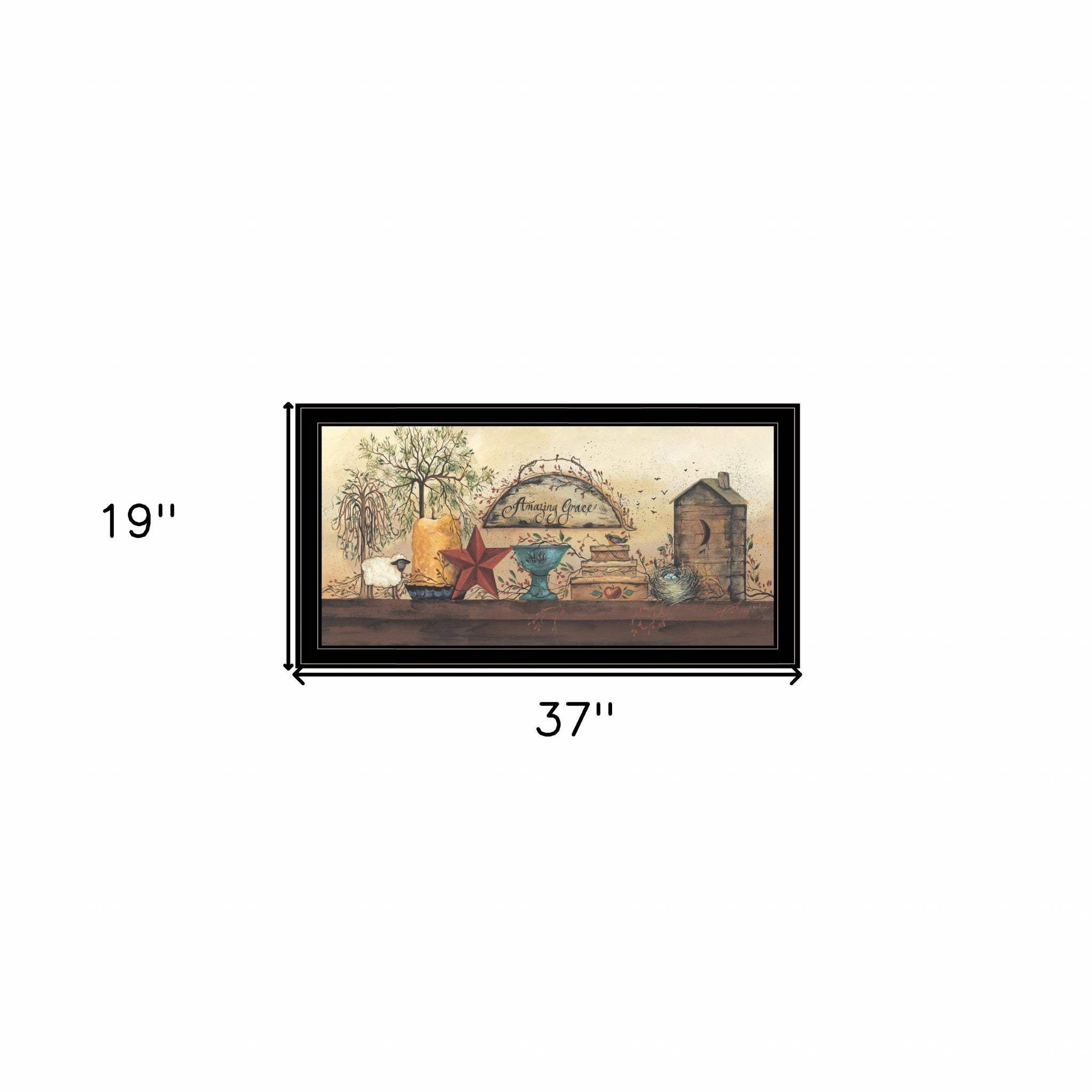 Amazing Grace Shelf 2 Black Framed Print Wall Art - Image 5
