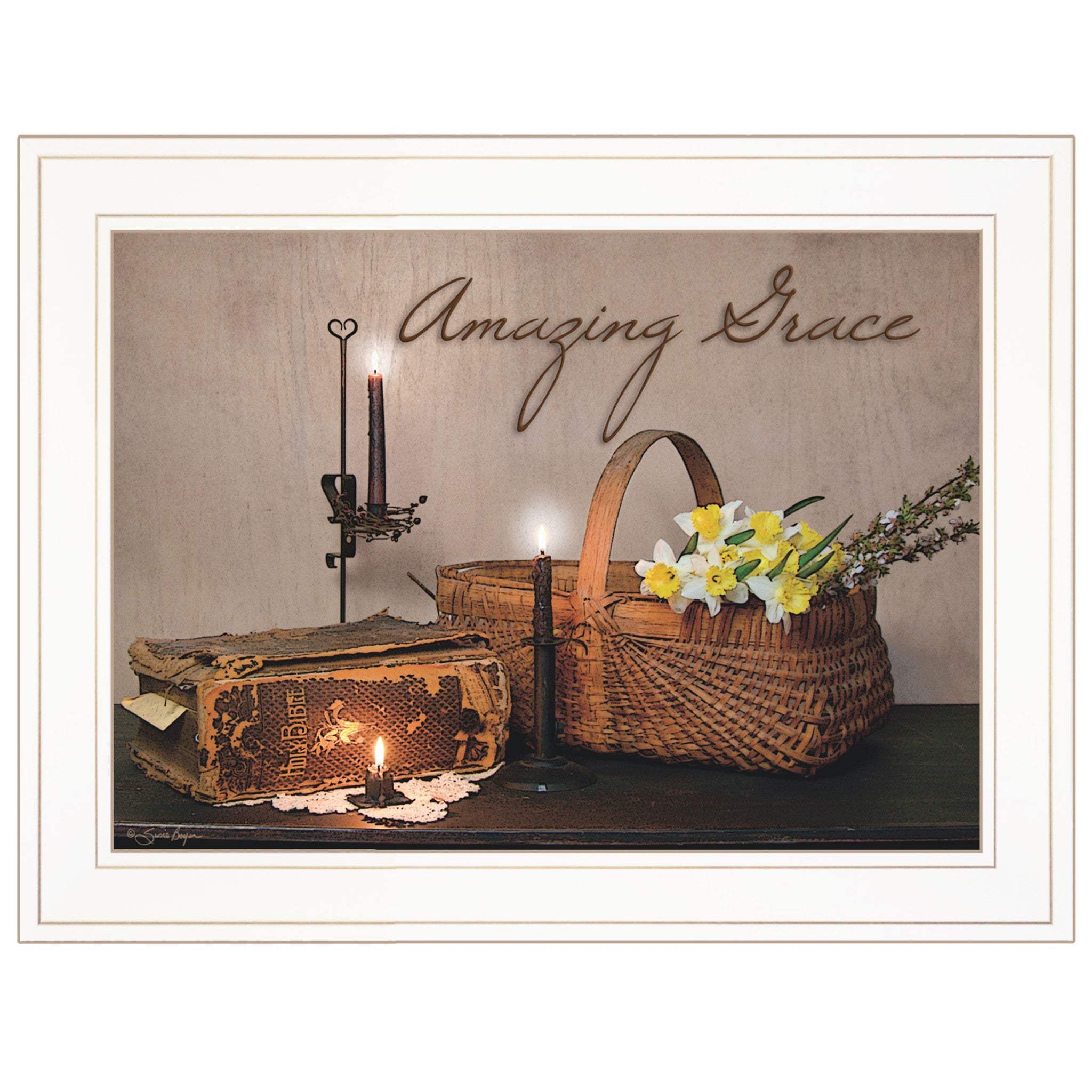 Amazing Grace White Framed Print Kitchen Wall Art - Image 2
