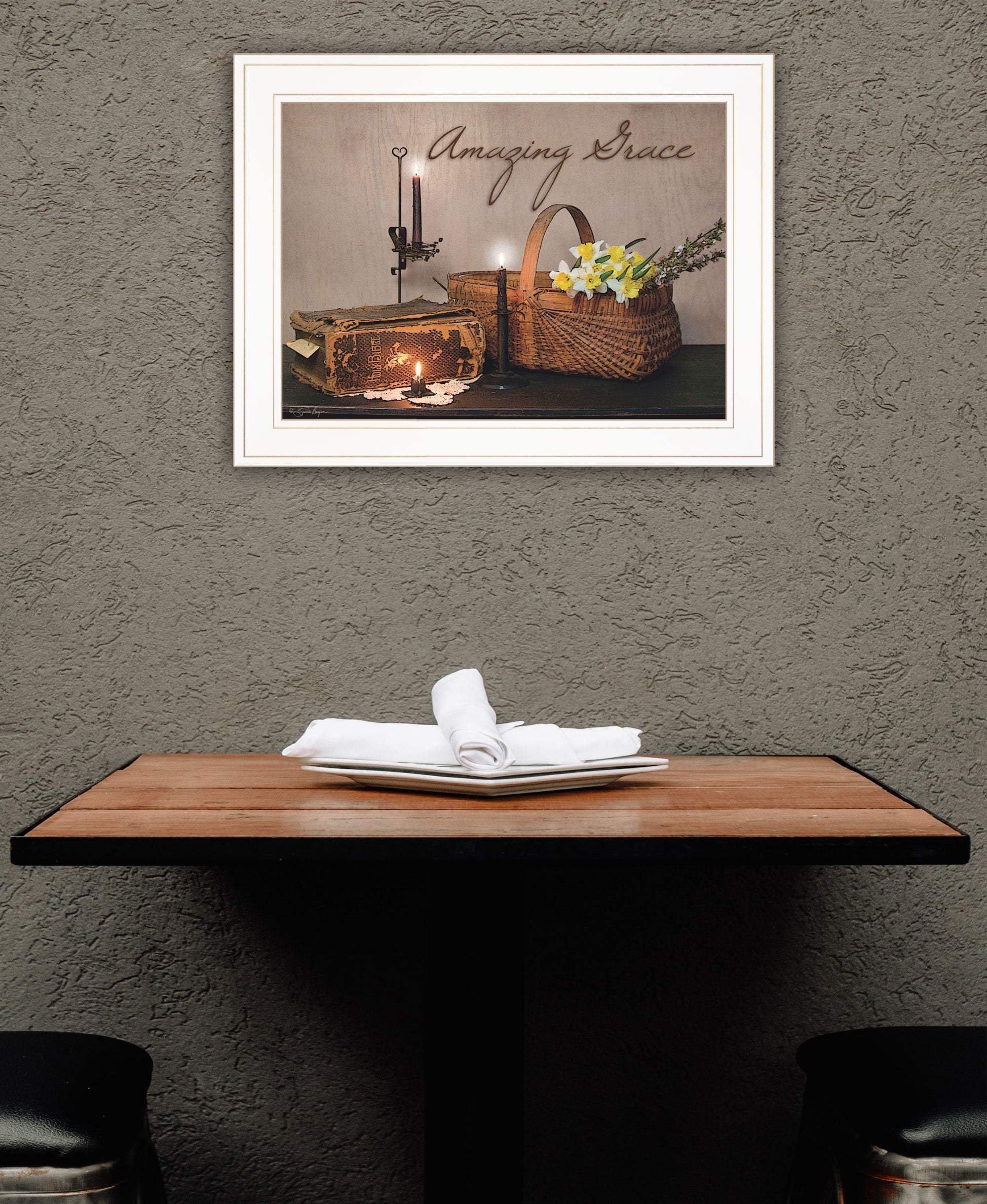 Amazing Grace White Framed Print Kitchen Wall Art - Image 5