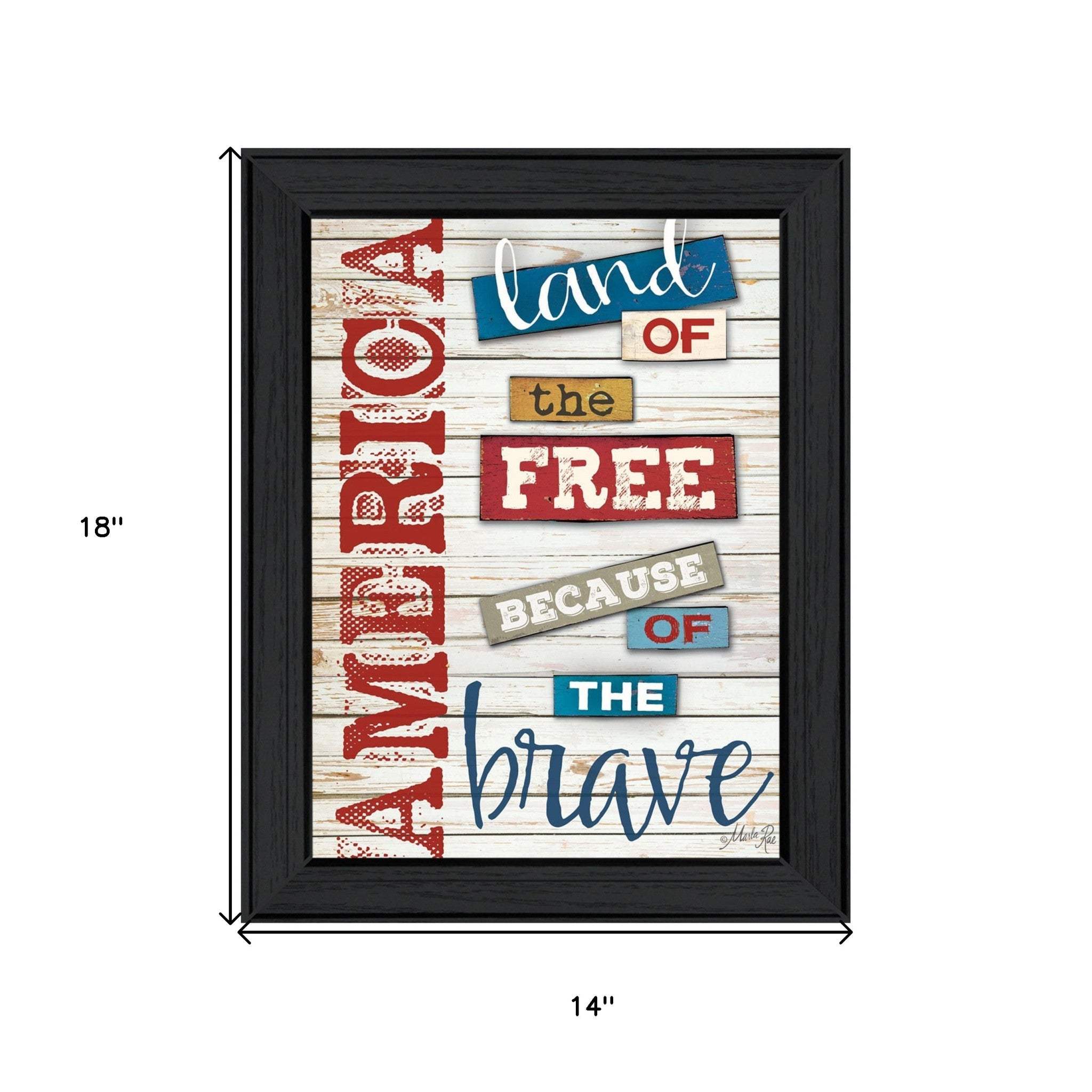 America Land of the Free Black Framed Print Wall Art - Image 5