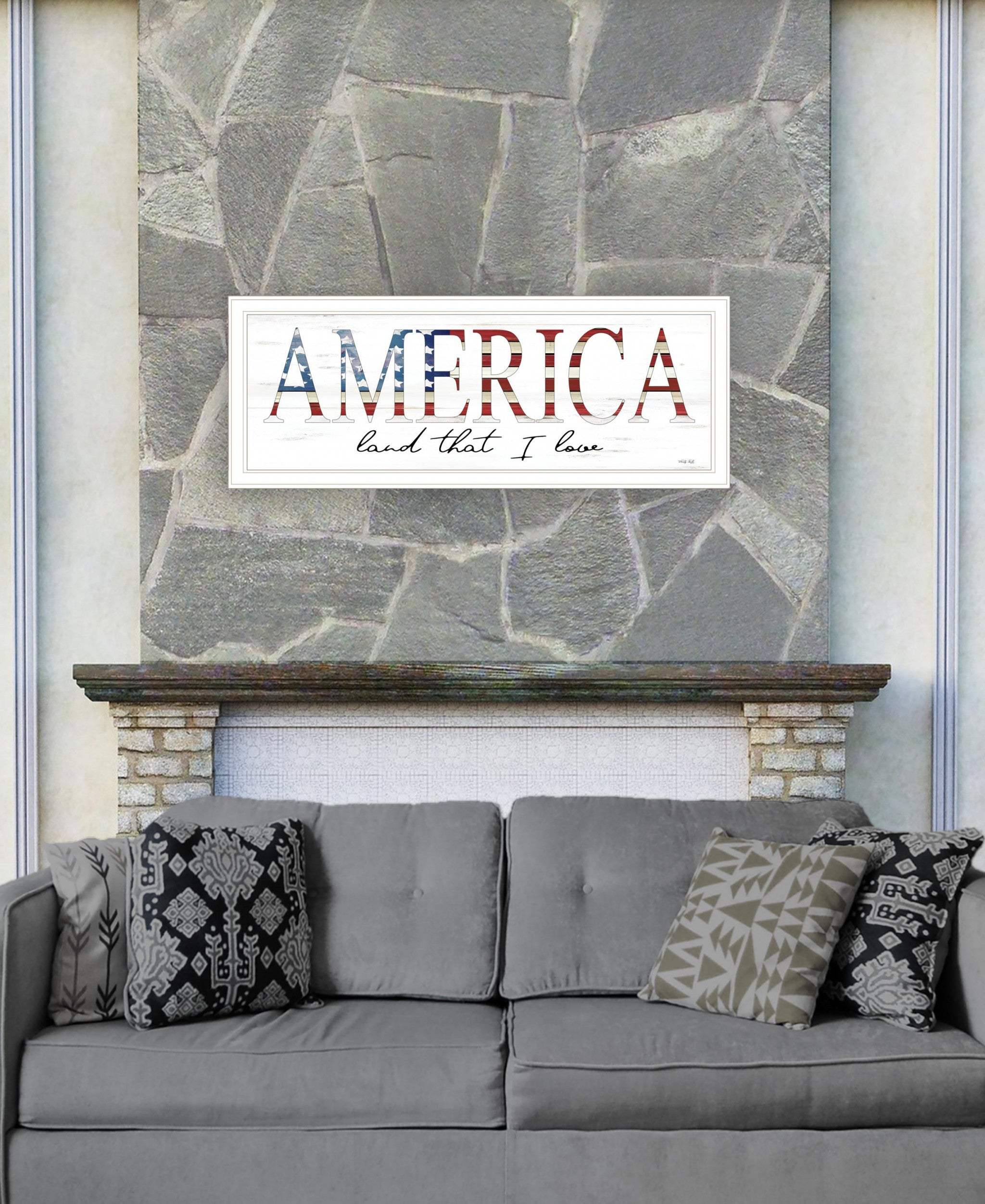 America Land that I Love 1 White Framed Print Wall Art - Image 4