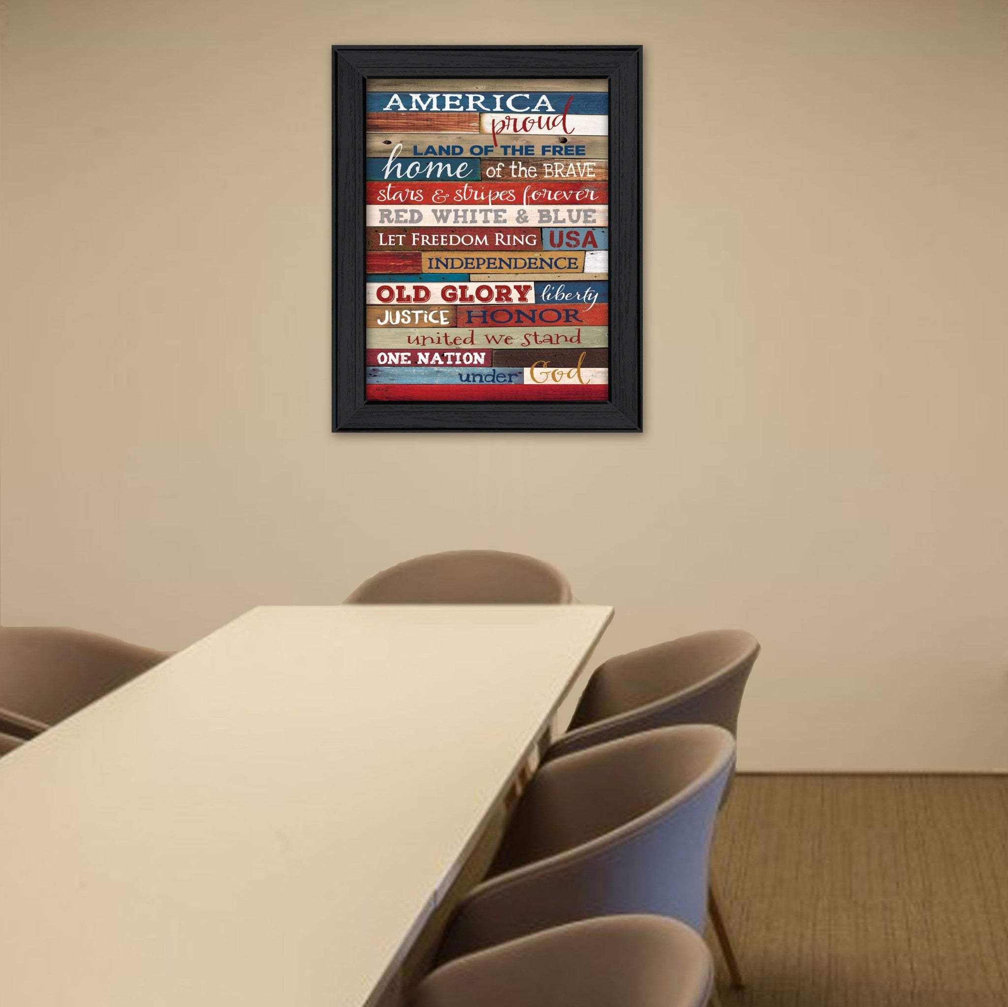 America Proud 3 Black Framed Print Wall Art - Image 3